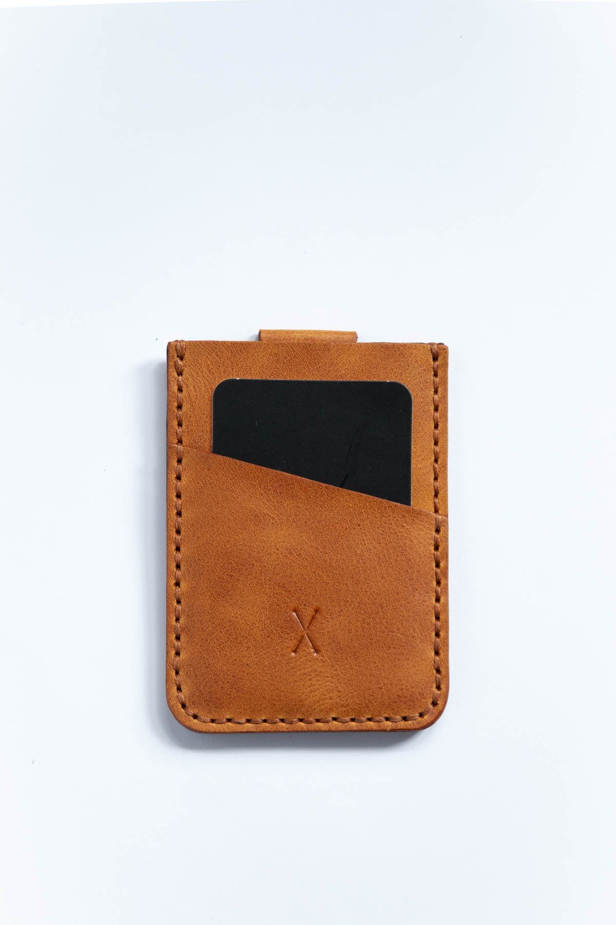 minimal X design-Minimal X V2 - Camel Color Mechanism Card Holder, Real Leather & Handmade - Practical Design 4