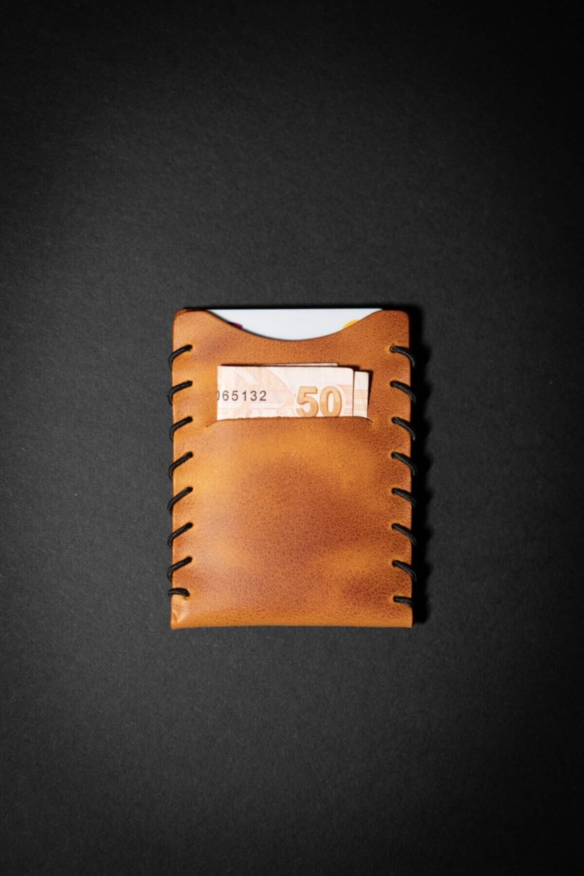 minimal X design-Minimal X V1 Card Holder - Camel - Real Leather & Handmade - Minimalist Design 5