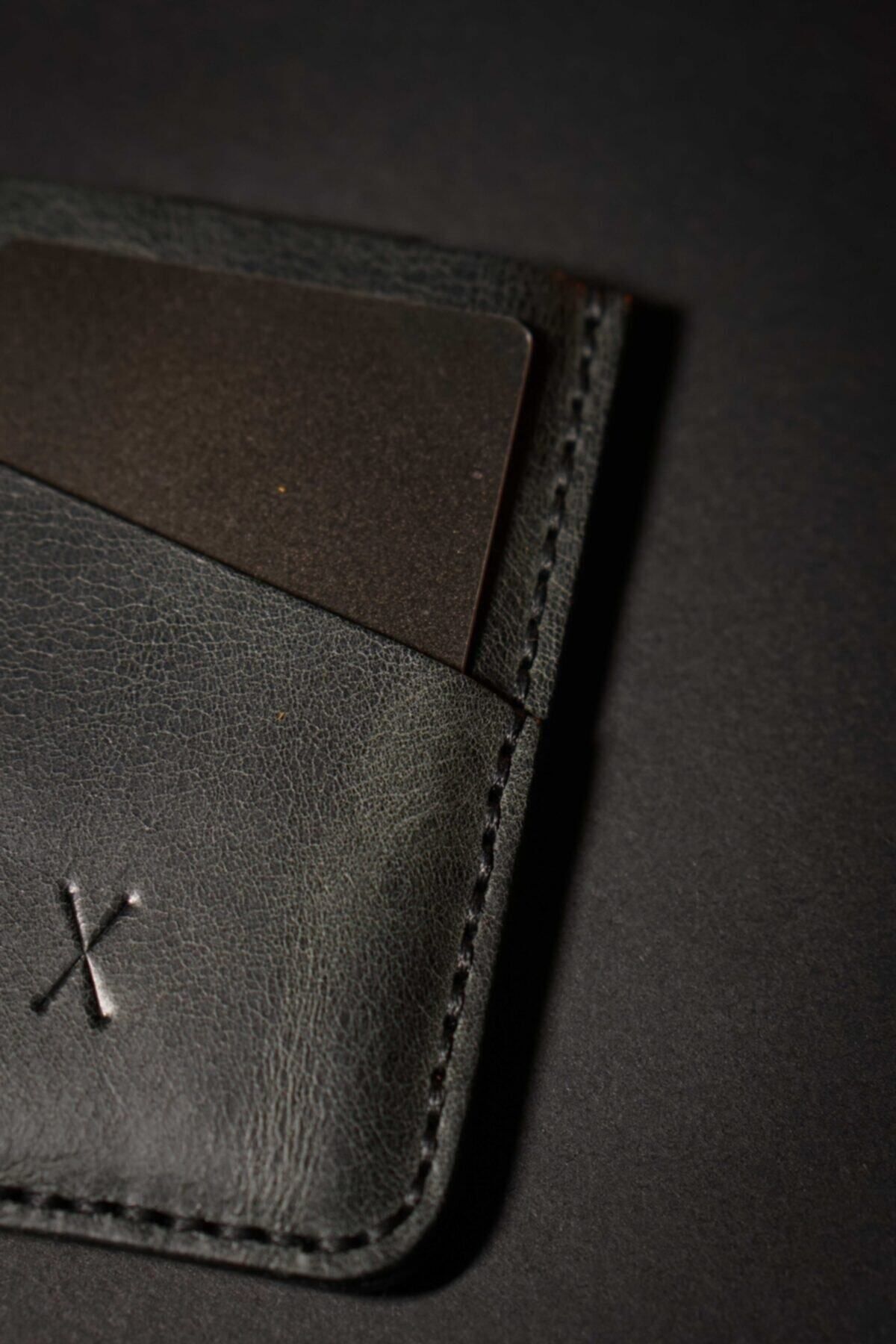 minimal X design-Minimal X V2 - Anthracite Color, Mechanical Card Holder - Real Leather & Handmade - Practical & Easy 8