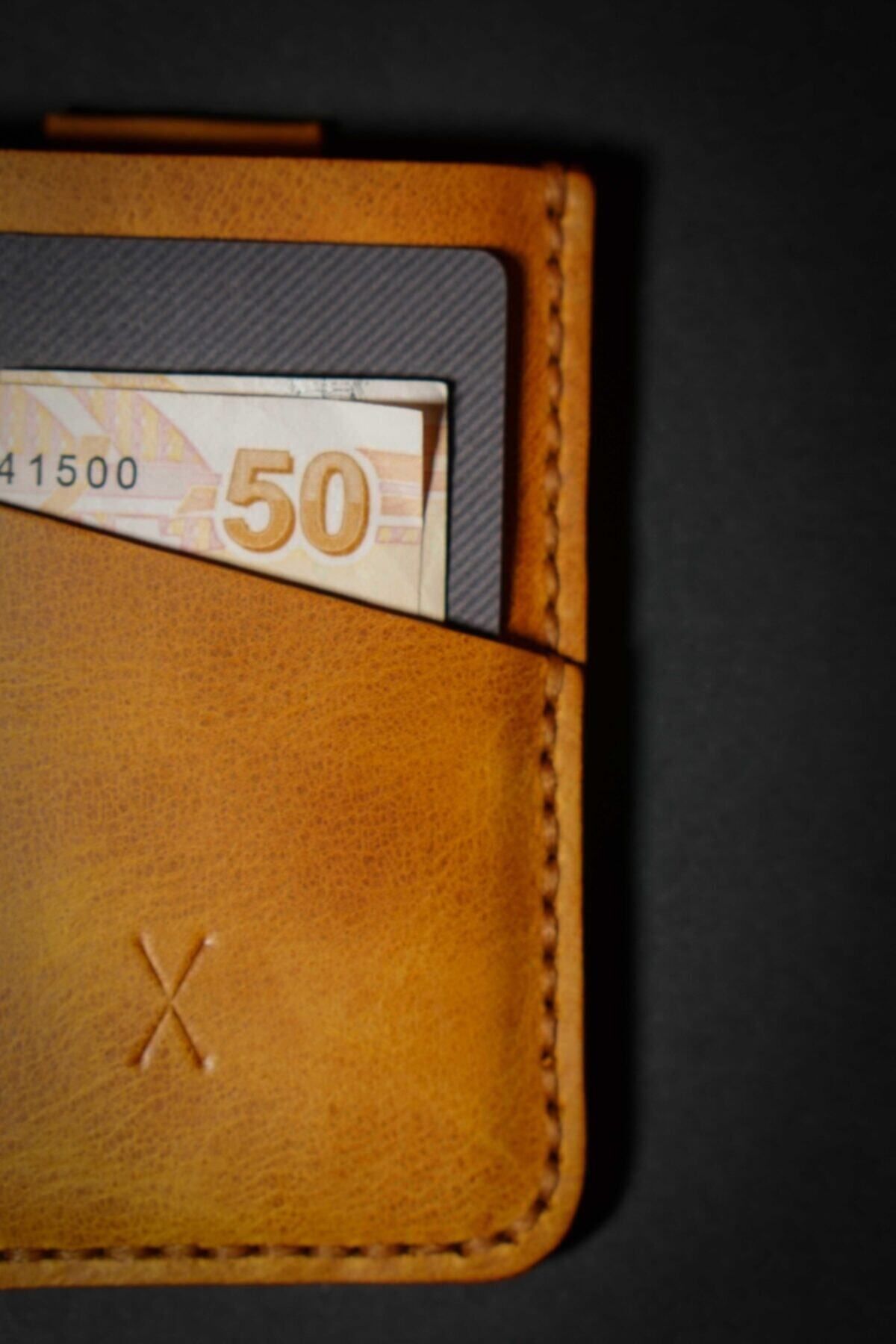 minimal X design-Minimal X V2 - Camel Color Mechanism Card Holder, Real Leather & Handmade - Practical Design 7
