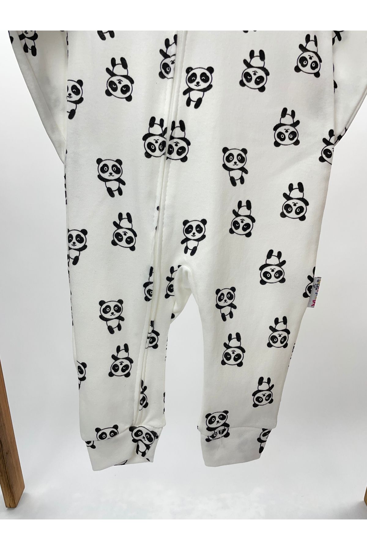 Beybia-Zippered Panda Patterned Baby Romper 3