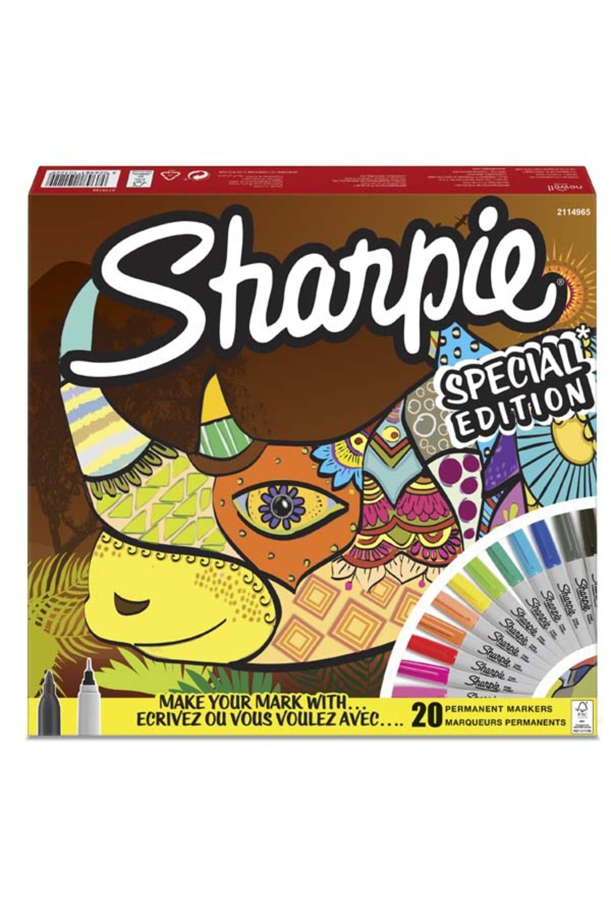 Sharpie Fine Permanent Markör 20 Li Karışık Kutu- Gergedan