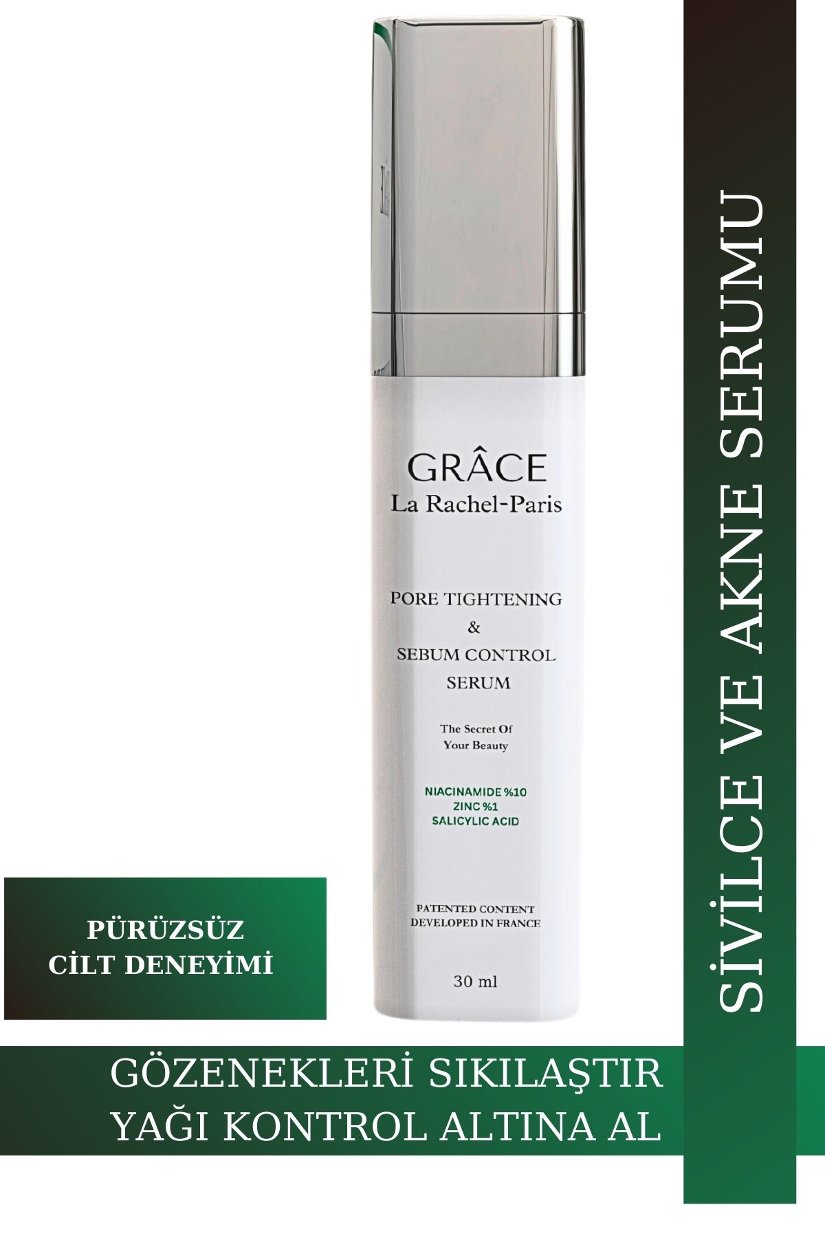 Profesyonel Güçlü Gözenek Sıkılaştırma ve Akne Karşıtı-1 Serum 4 Etki-Gözenek, Akne, Yenileme, Sebum