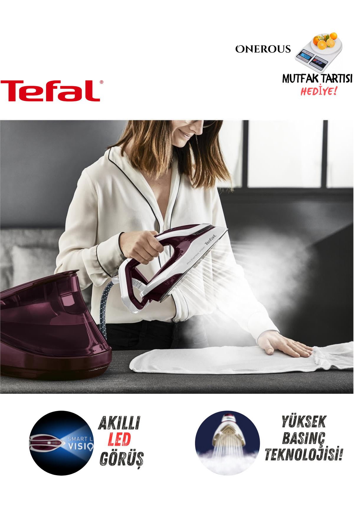 TEFAL 8.3 Bar Ultra Basınçlı Buhar Kazanlı Ütü, 680 Gr/dk, Sıfır Yanık Garantili