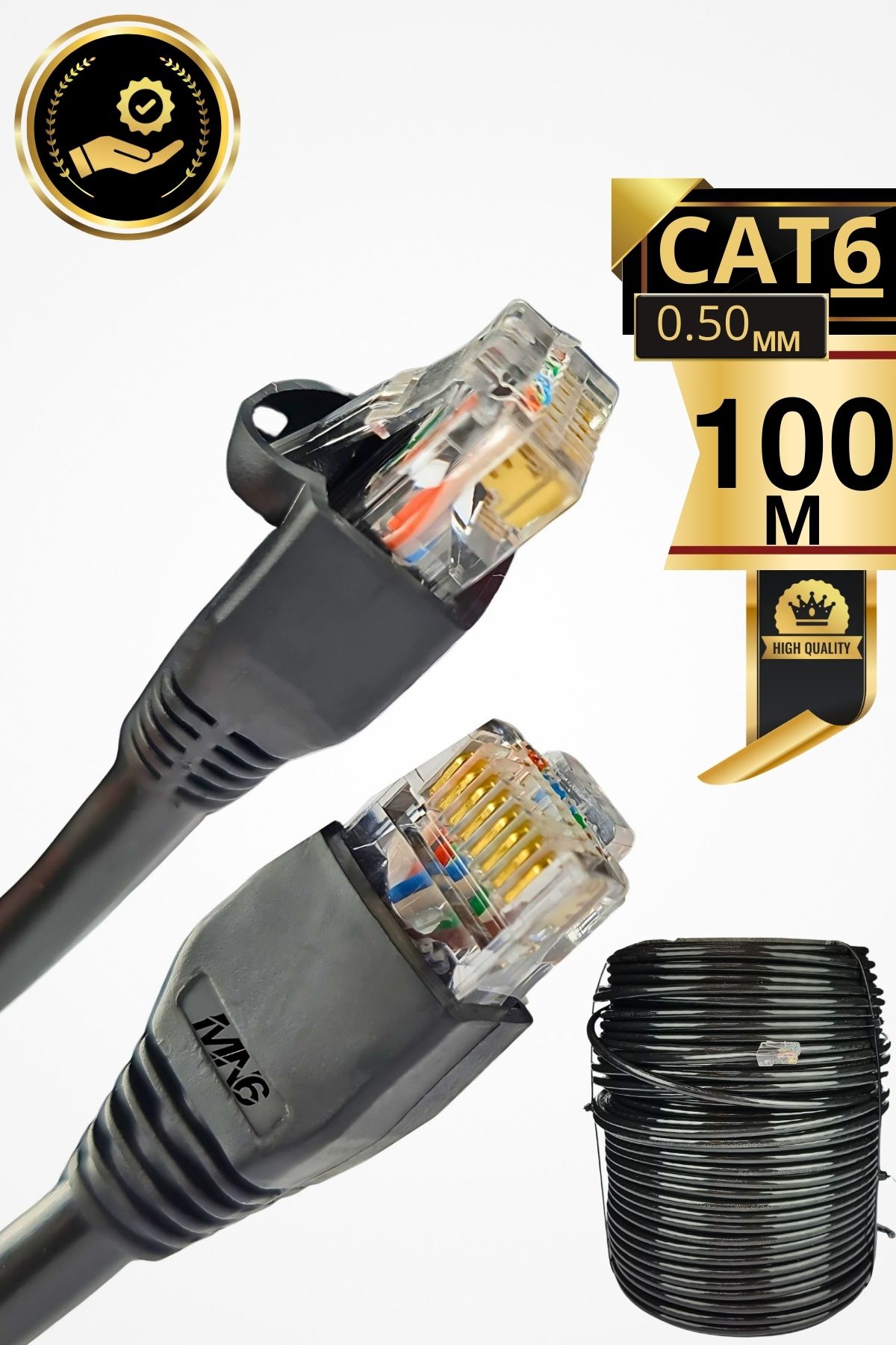 MN6 M106 100 Metre Internet Kablosu/utp 0.50mm Cat6 Iki Kat Korumalı/iç Dış Mekan/100 M Ethernet Kablosu