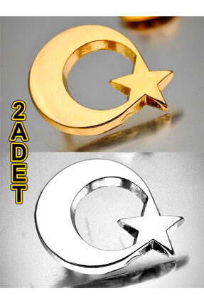YÖRÜK TASARIM 2 Adet Ay Yıldız Yaka Rozeti