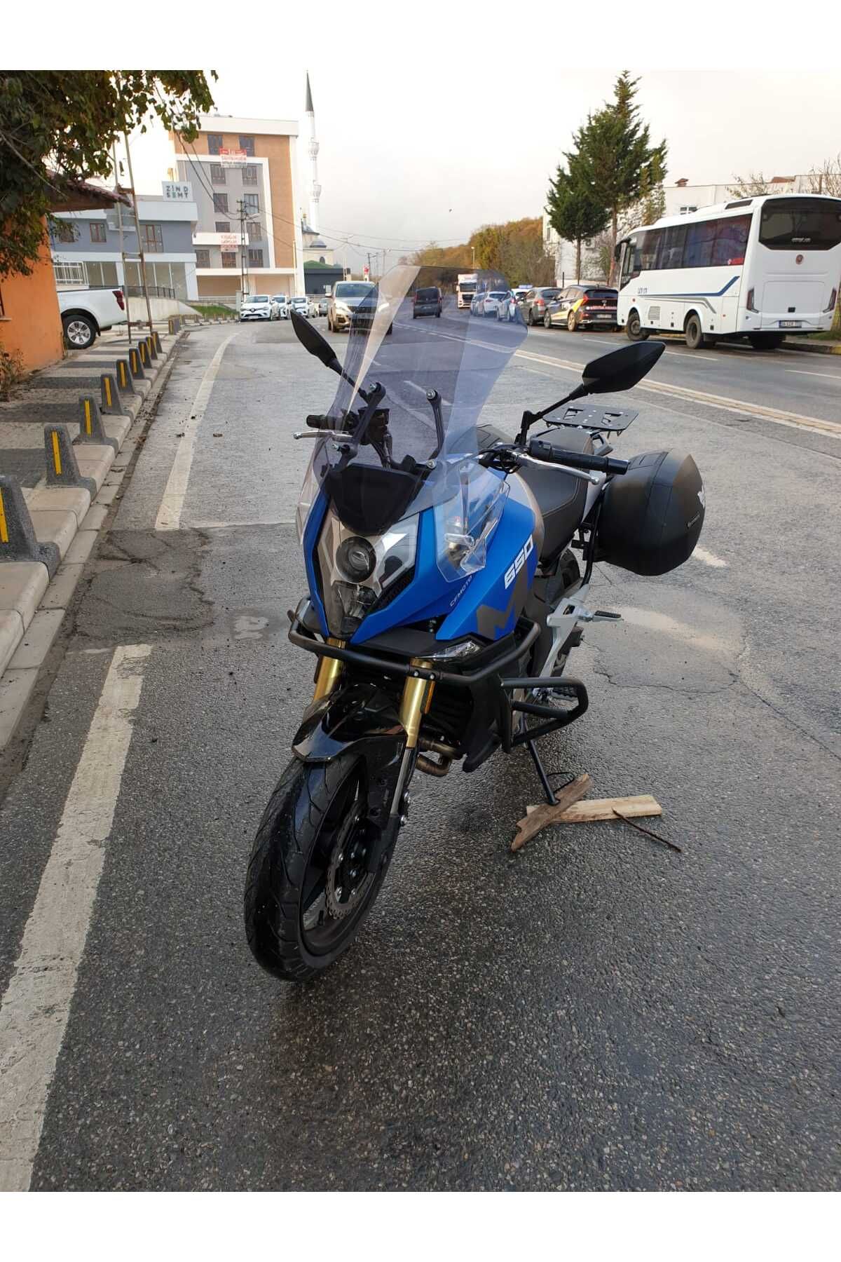 CF MOTO 650 MT Siperlik Ön Cam 2025 Model 56cm Füme Renk 4mm UZUN CAM