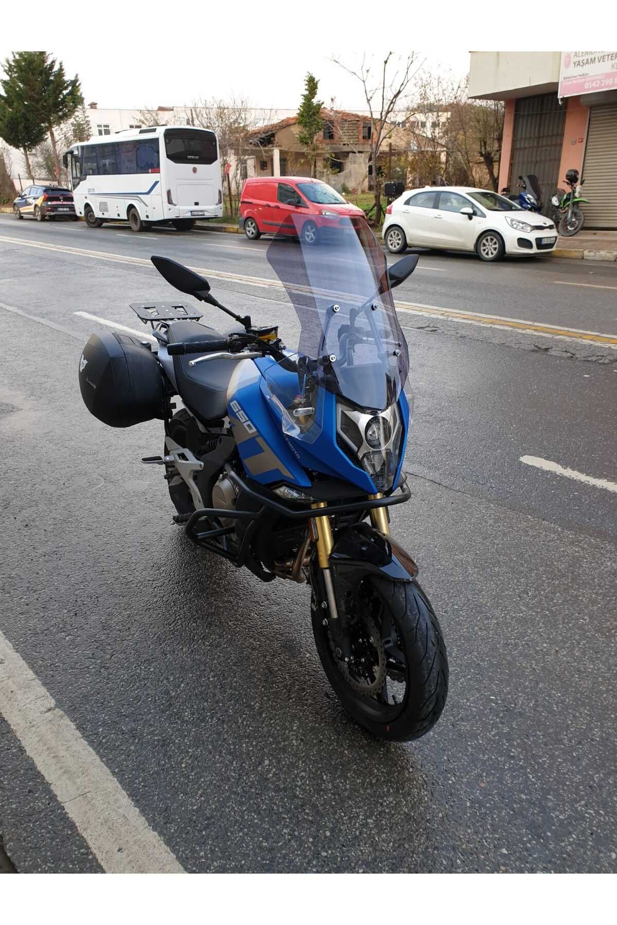 CF MOTO 650 MT Siperlik Ön Cam 2025 Model 56cm Füme Renk 4mm UZUN CAM