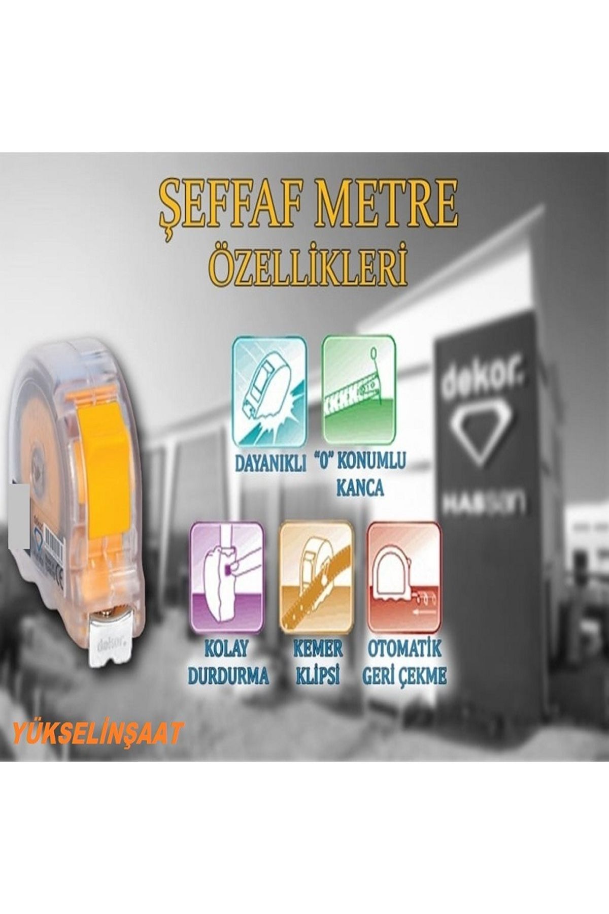 Dekor 5X25 MM ŞEFFAF ŞERİT METRE YERLİ ÜRETİM DEKOR KALİTESİ KOD:408