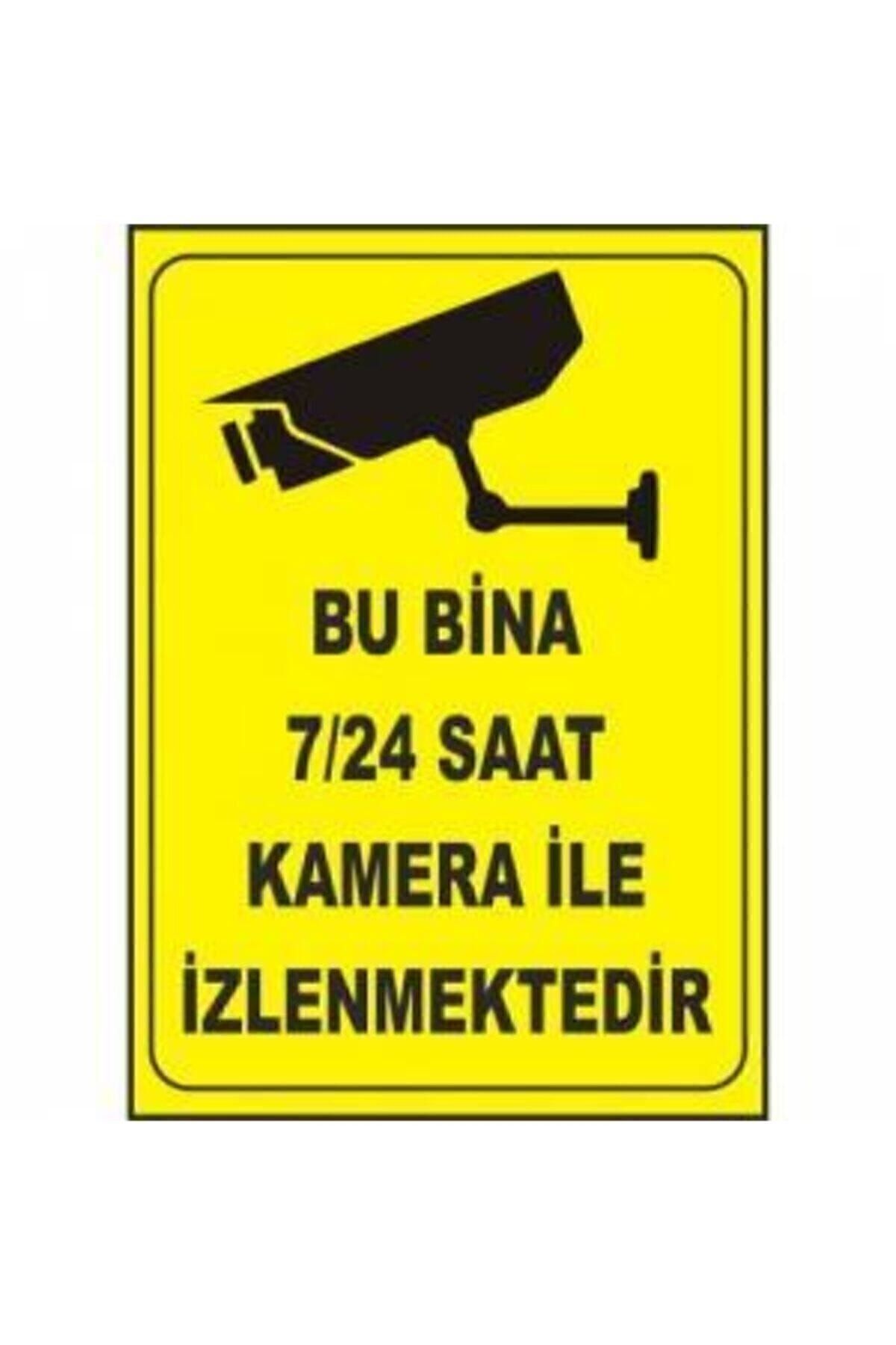 Sonsan Uyarı Levhaları "bu Bina 7/24 Saat Kamera Ile Izlenmektedir" A4 Pvc