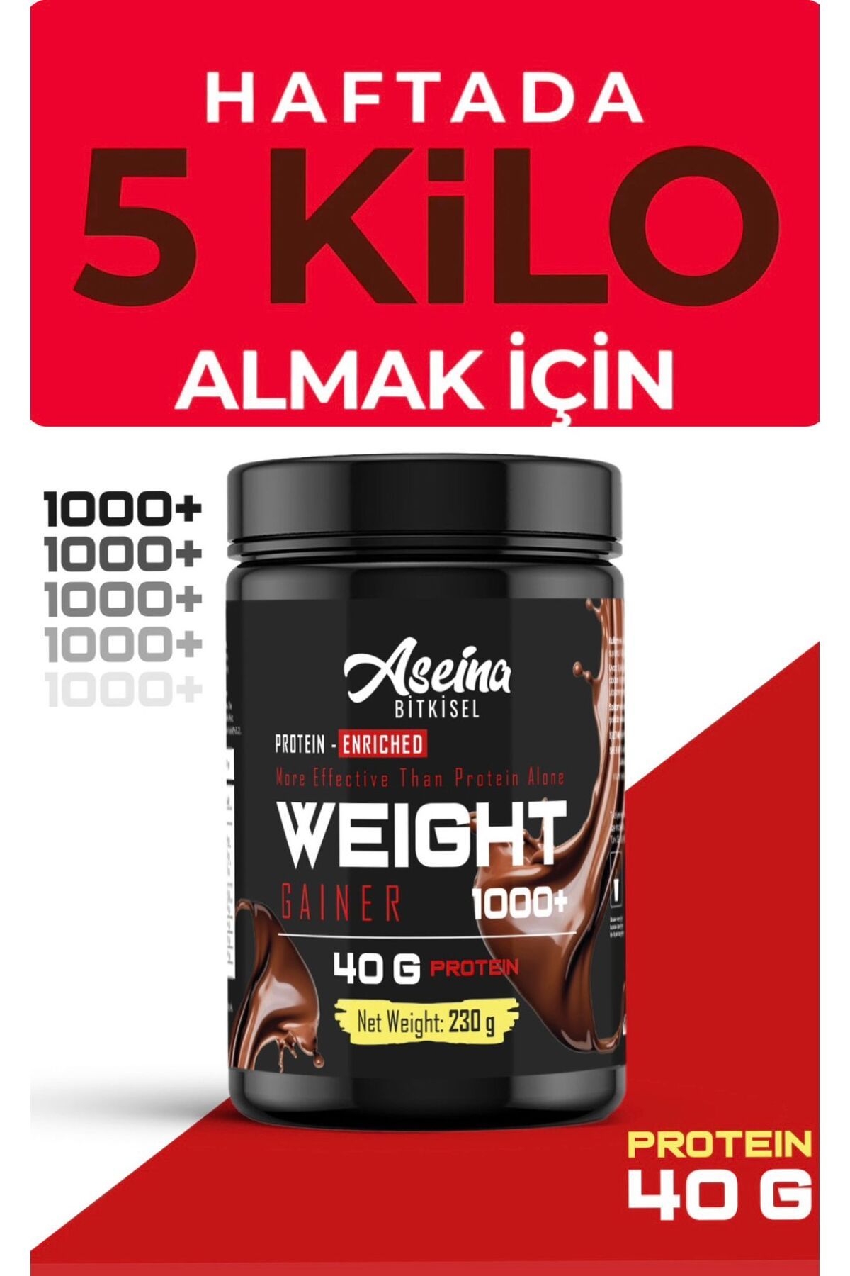 Aseina Kilo-aldirici Iştah Açıcı Protein Tozu Muz Ve Kakao Aromali Kilo Aldiran Toz (1 Lİ SET)