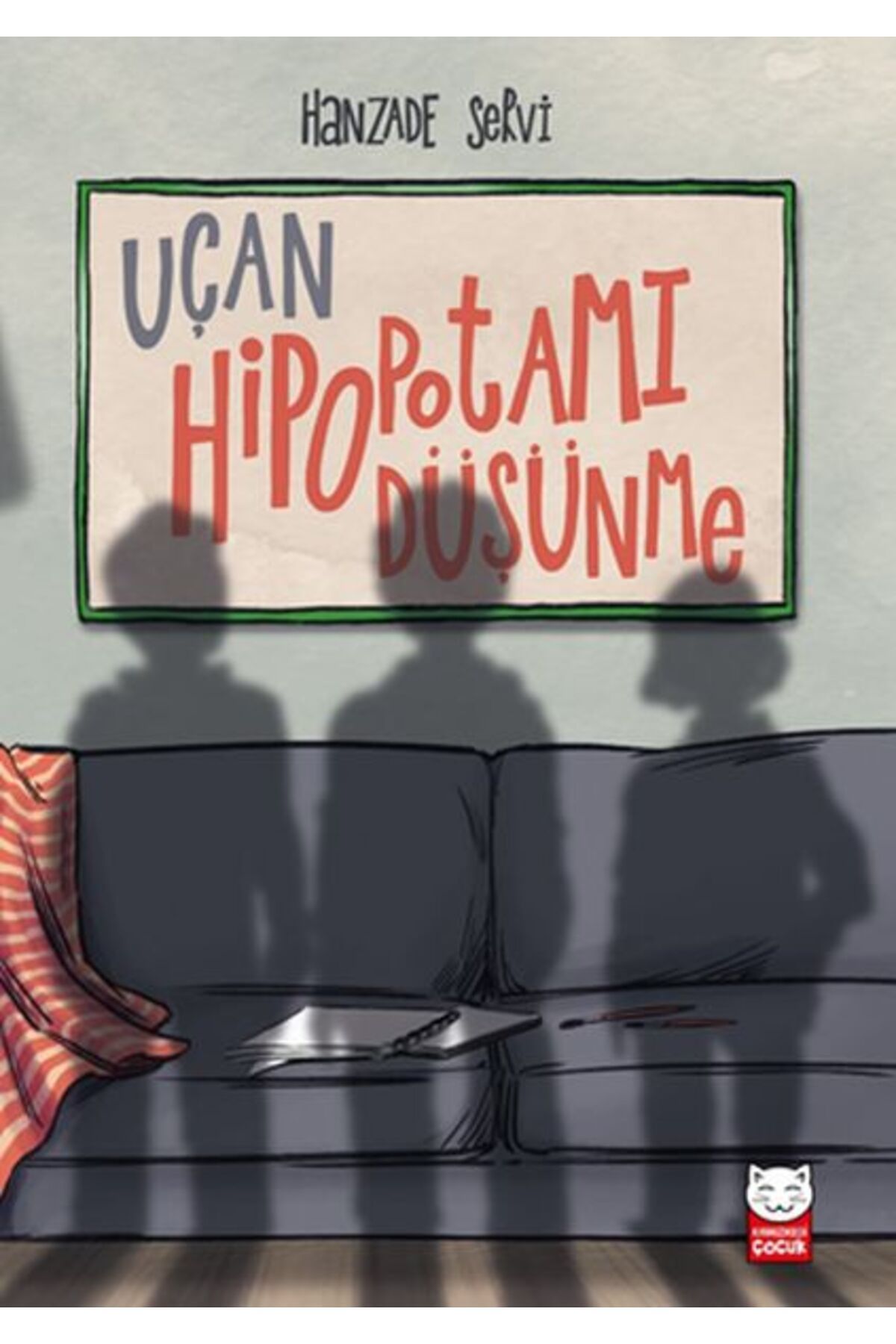 Kırmızı Kedi Çocuk Uçan Hipopotamı Düşünme