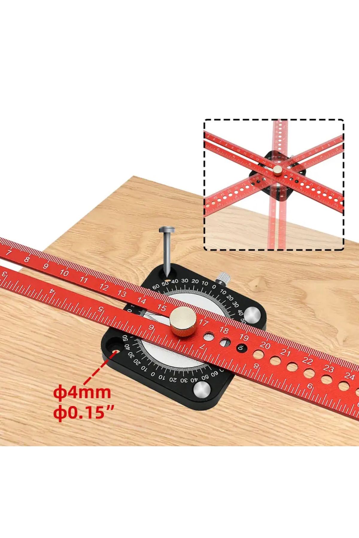 BGA-Carpenter 360 Degree Compass Ruler Angle Finder Protractor Ruler Circle Drawing Ruler 6