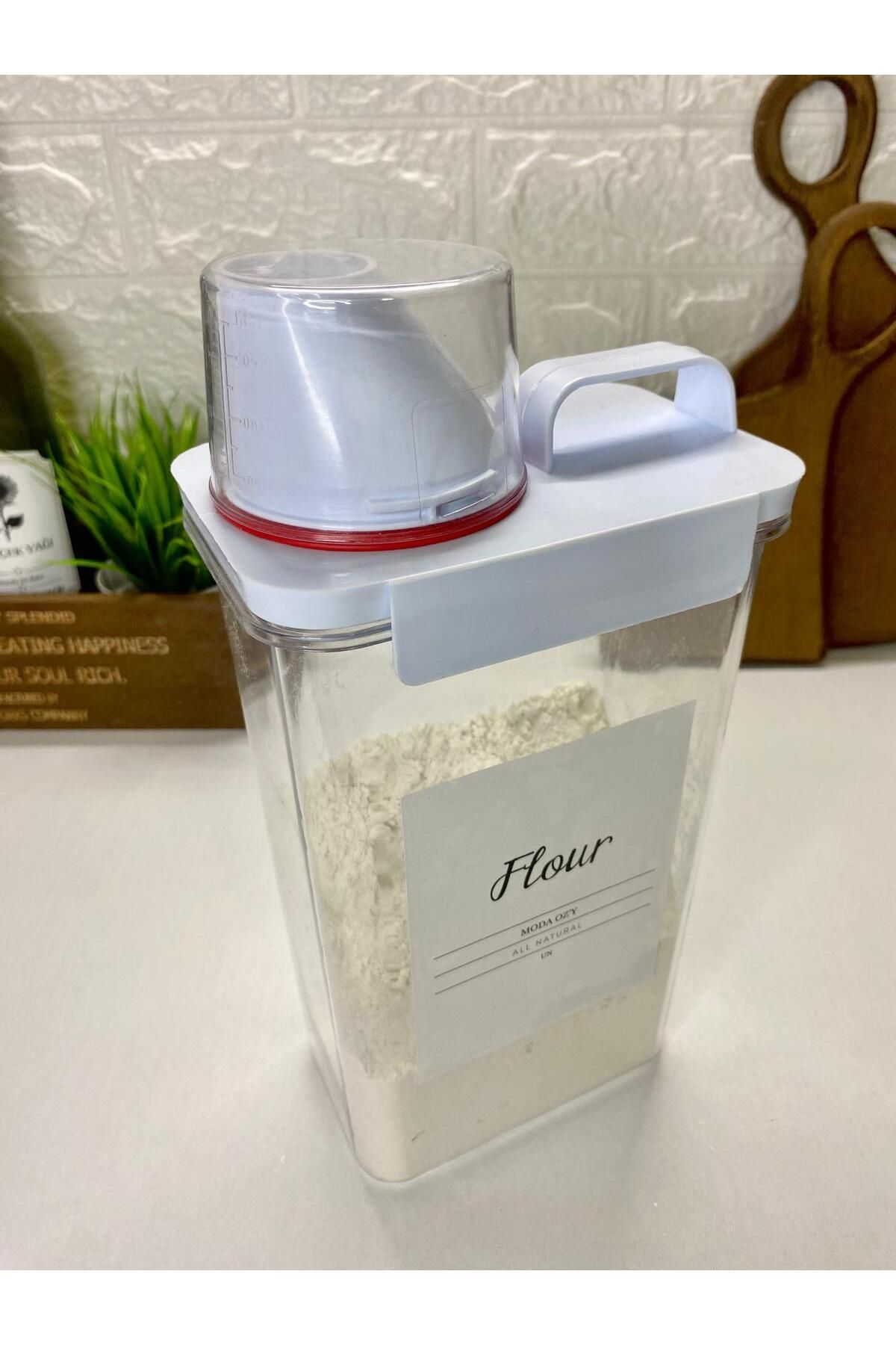 MODA OZY-Vacuum Acrylic Storage Container with Measure Lid 2300ml Food Container with Label 6