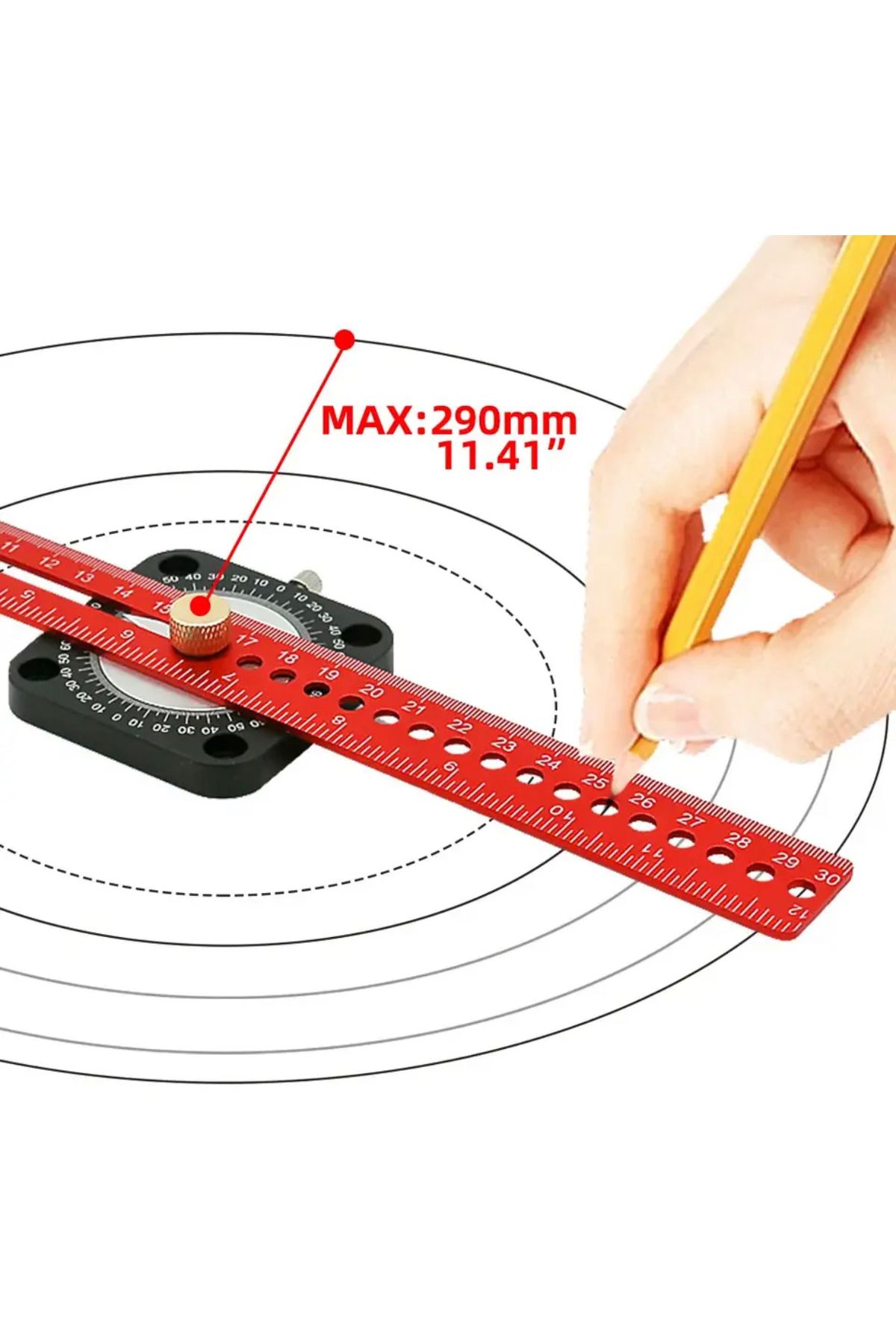 BGA-Carpenter 360 Degree Compass Ruler Angle Finder Protractor Ruler Circle Drawing Ruler 7