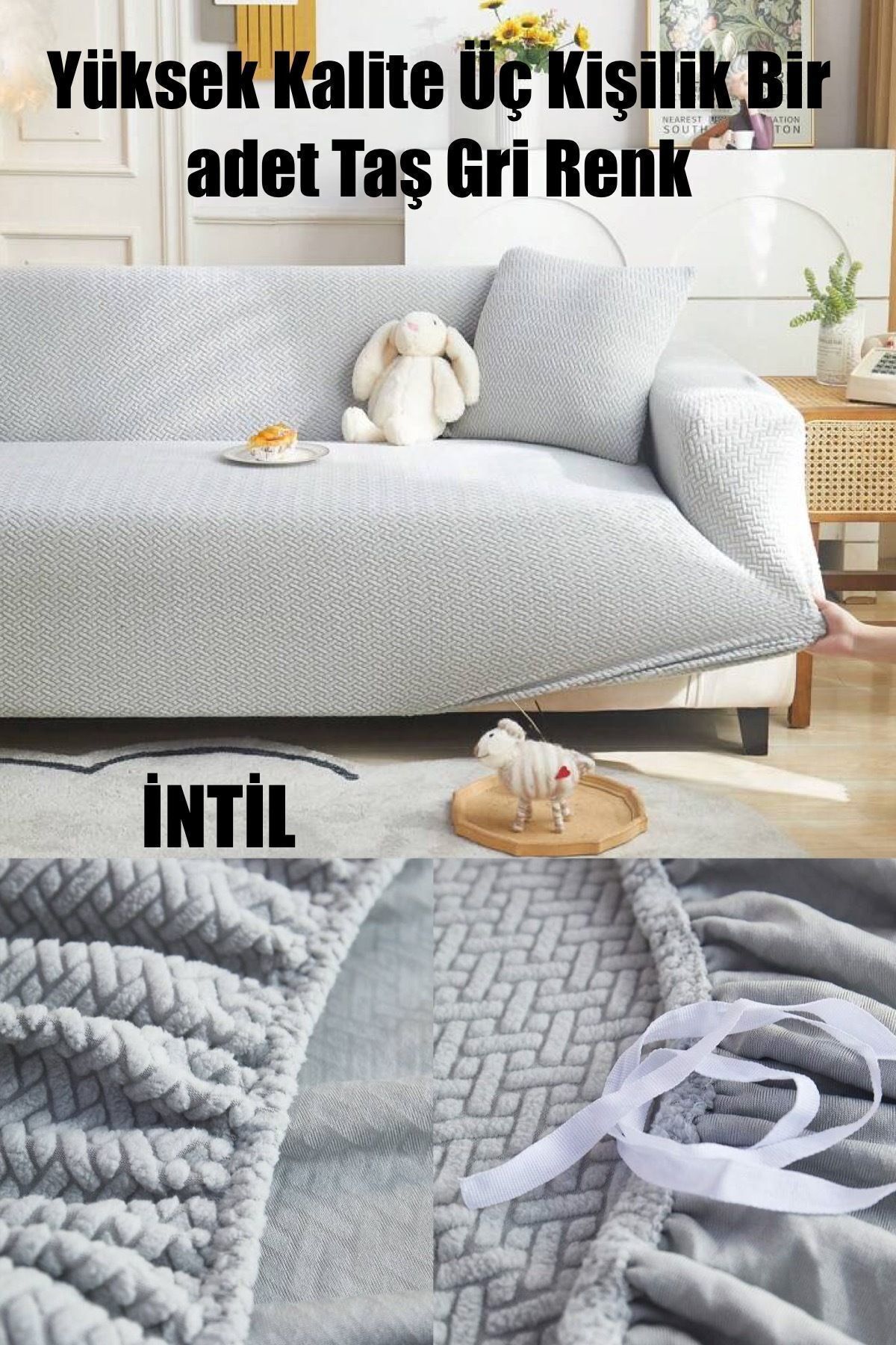 intil-Husa de canapea Lycra de inalta calitate pentru 3 persoane - Husa si husa de canapea 1 bucata 4