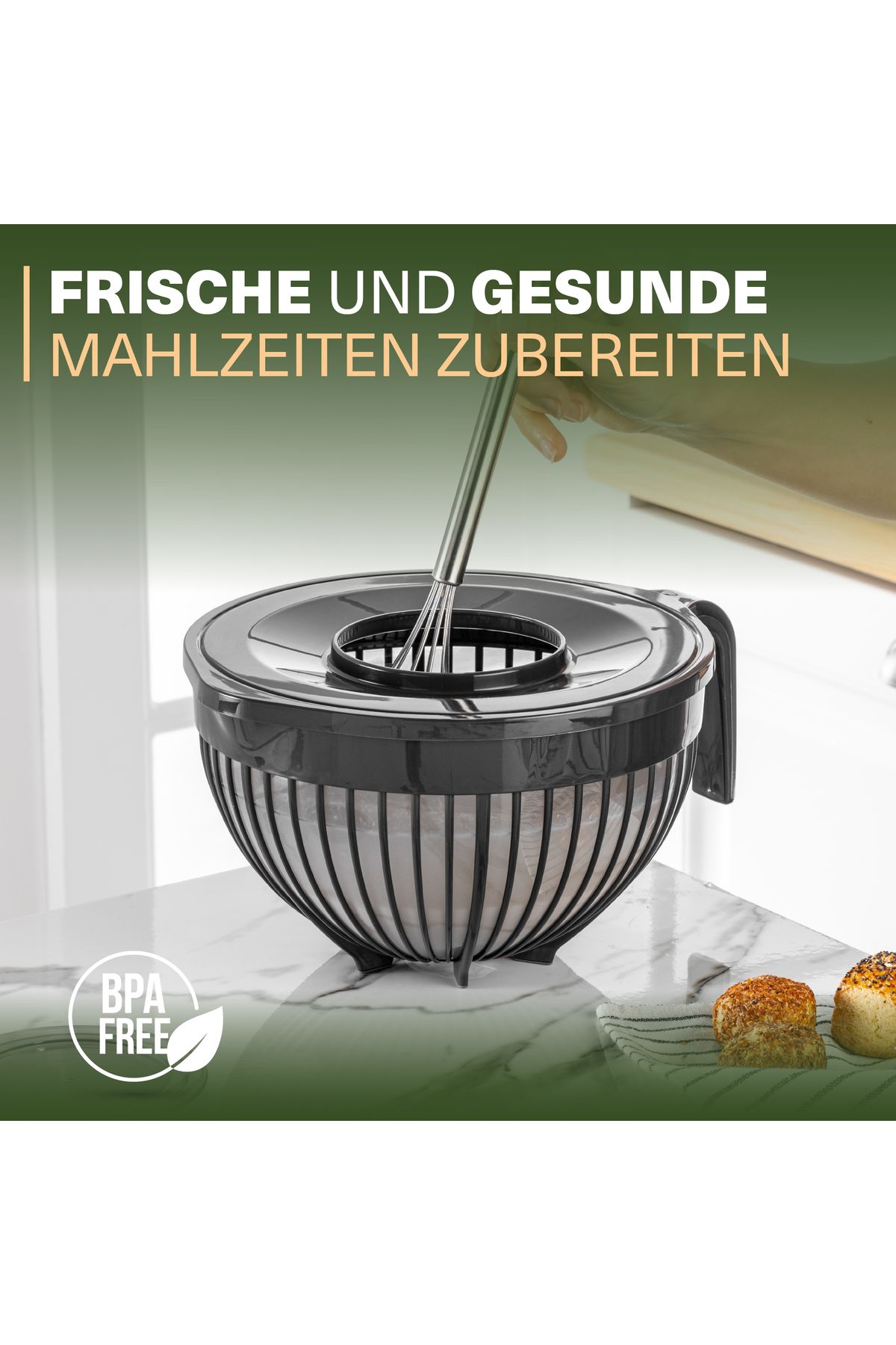 Viwares-Linea Mikser mit Deckel – Anthrazit – (3 Liter) Stilvoller und vielseitiger Küchenhelfer 2