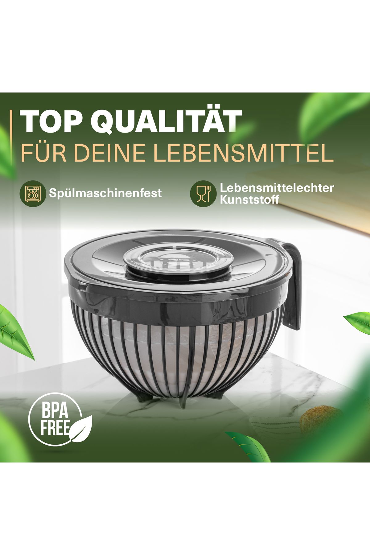 Viwares-Linea Mikser mit Deckel – Anthrazit – (3 Liter) Stilvoller und vielseitiger Küchenhelfer 4