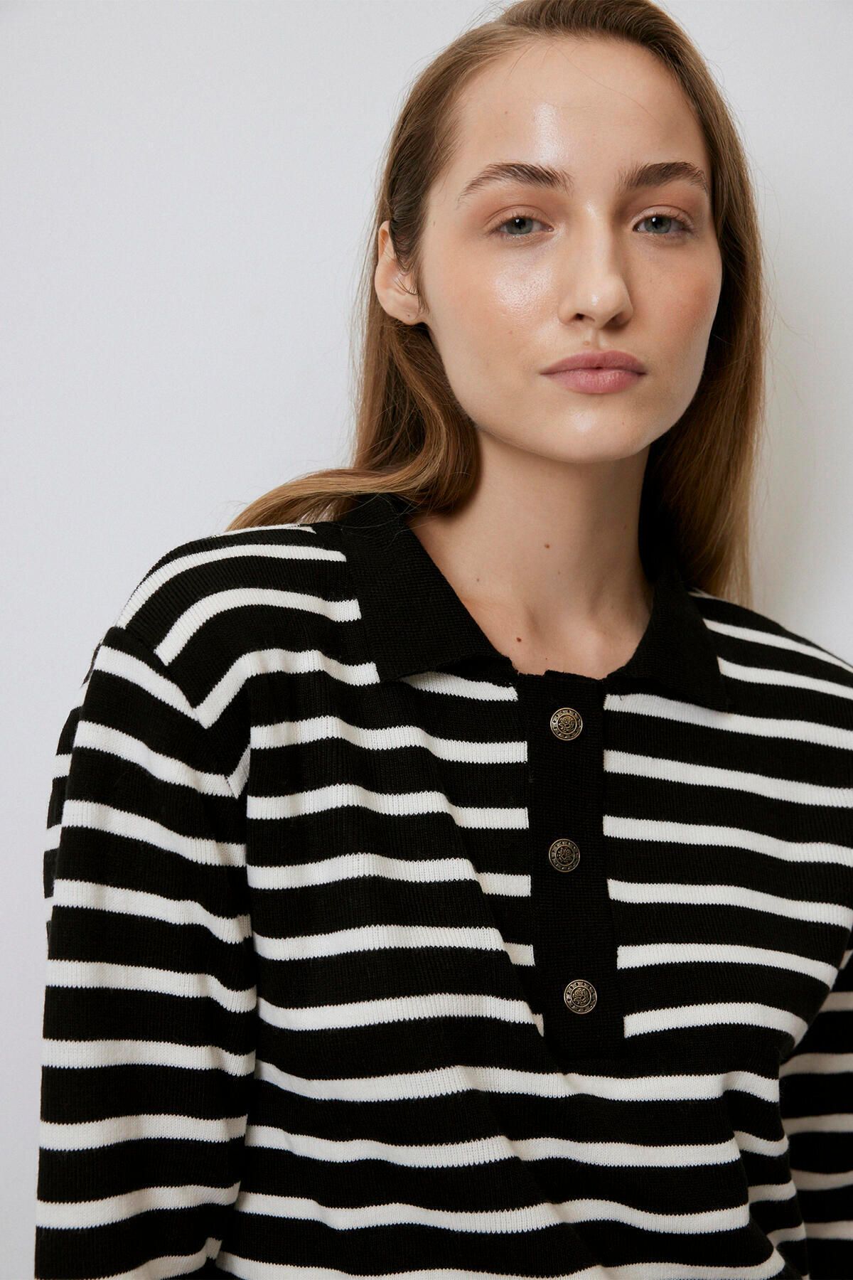 Touché Privé-Polo Neck Striped Sweater 5