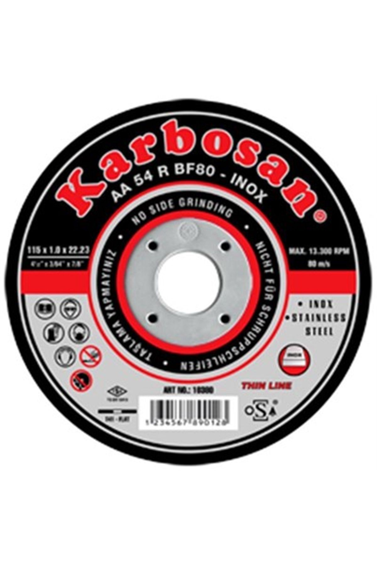 KARBOSAN İnox Paslanmaz Çelik Kesme Disk 115*1,0*22,23 1 Kutu Krb