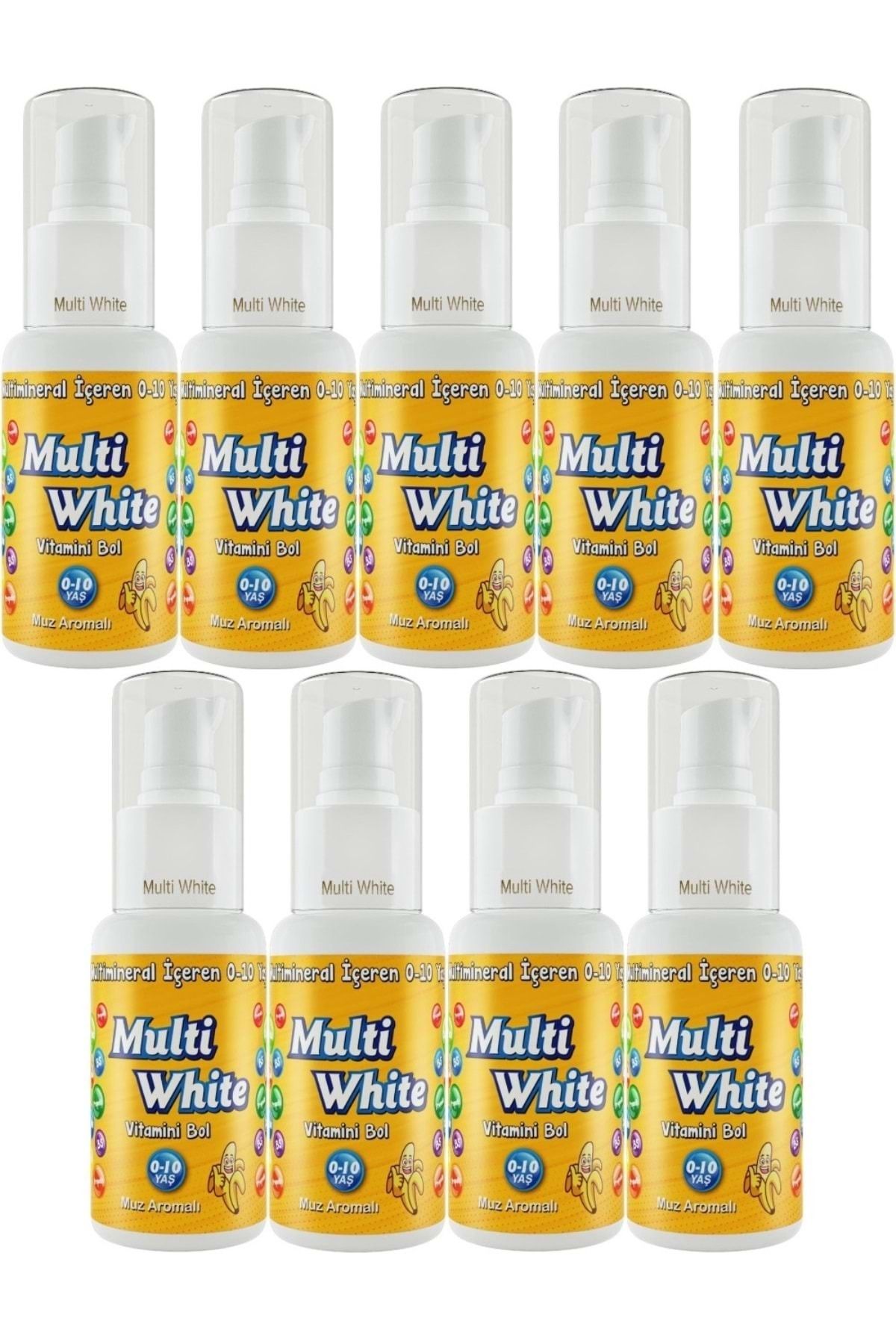 Multi White Diş Macunu 50ML Muz Aromalı Bol Vitaminli (0-10 Yaş) (9 Lu Set)