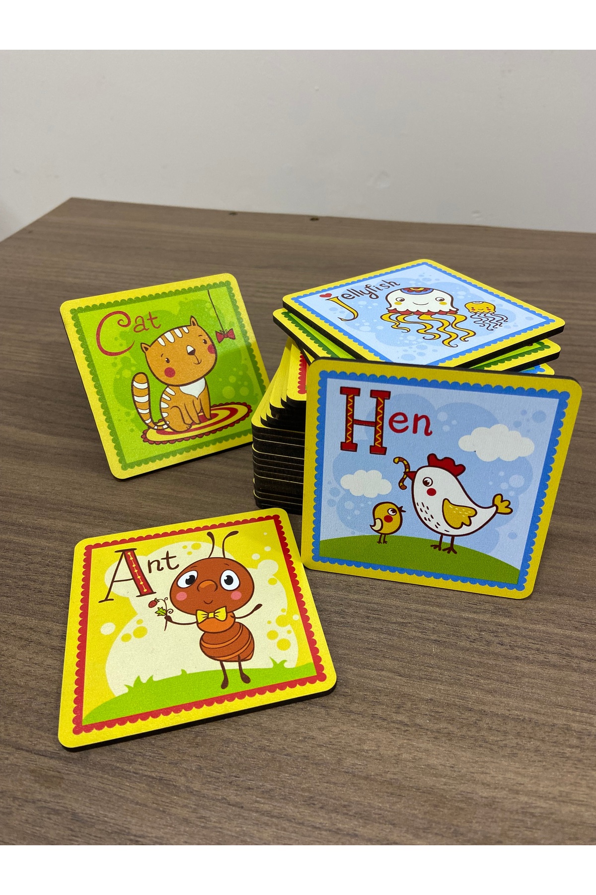 Leelii Tasarım ingilizce Alfabe Eğitim Seti - Ahşap ingilizce öğrenme Kartları fotoğrafı 7 (önizleme)