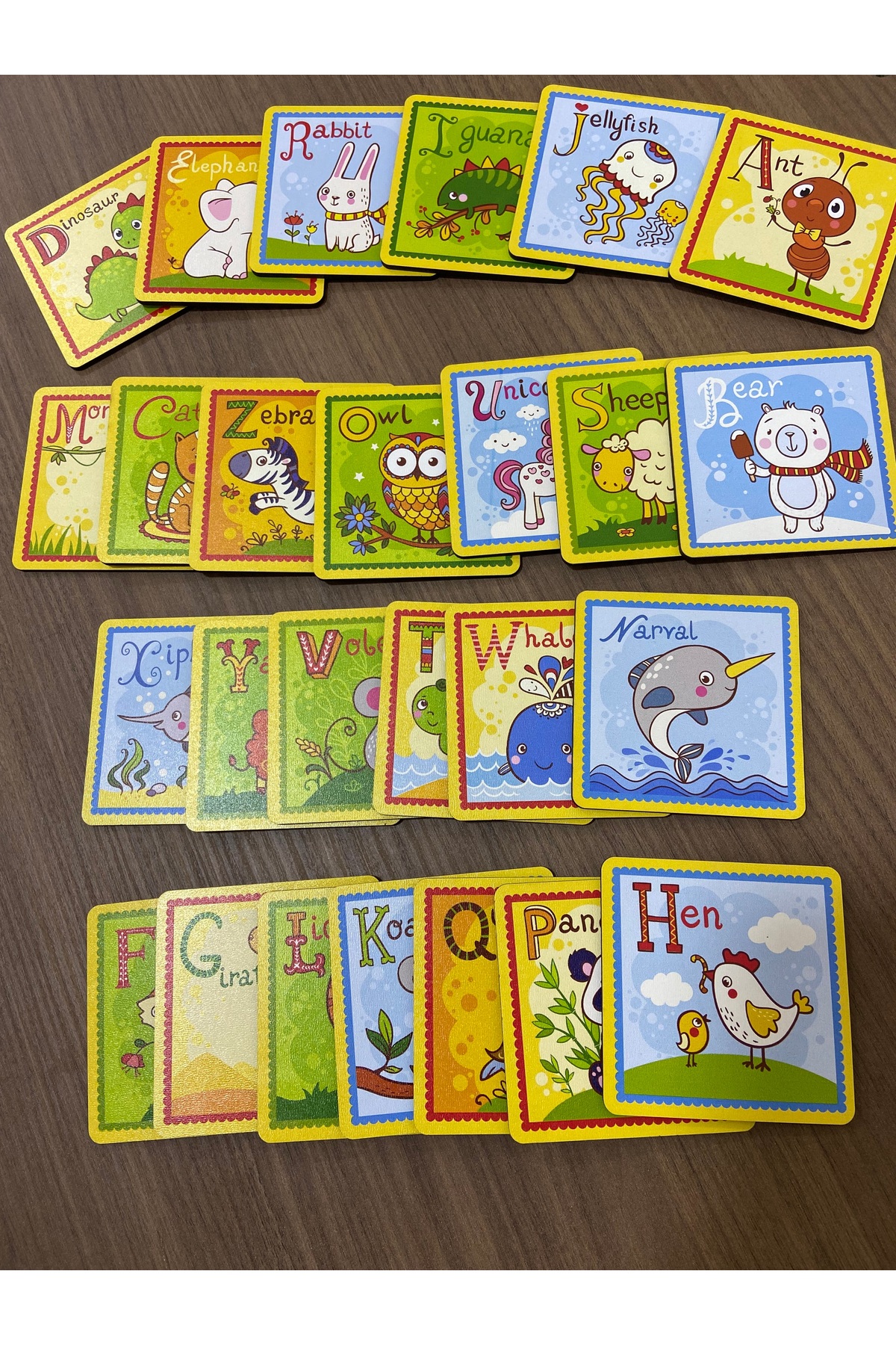Leelii Tasarım ingilizce Alfabe Eğitim Seti - Ahşap ingilizce öğrenme Kartları fotoğrafı 6 (önizleme)