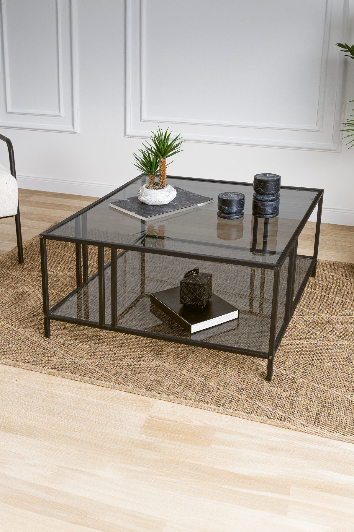 - URANUS COFFEE TABLE SMOKED GLASS