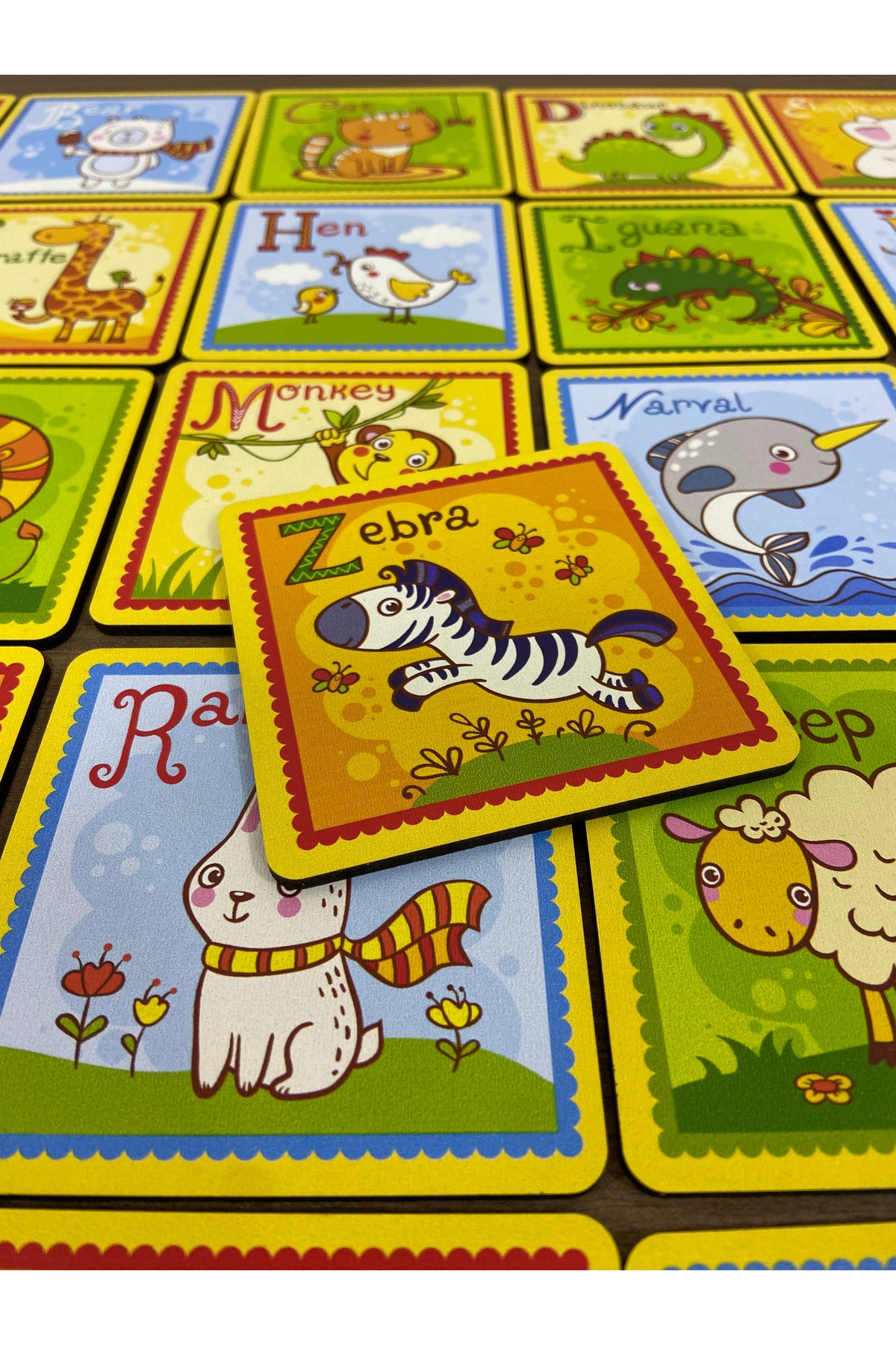 Leelii Tasarım ingilizce Alfabe Eğitim Seti - Ahşap ingilizce öğrenme Kartları fotoğrafı 3 (önizleme)