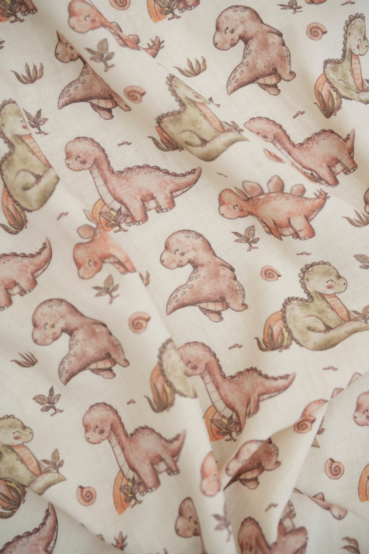 Tuğba Kuğu Baskılı Müslin Kumaş  | Baby Dinosaur fotoğrafı 5 (önizleme)