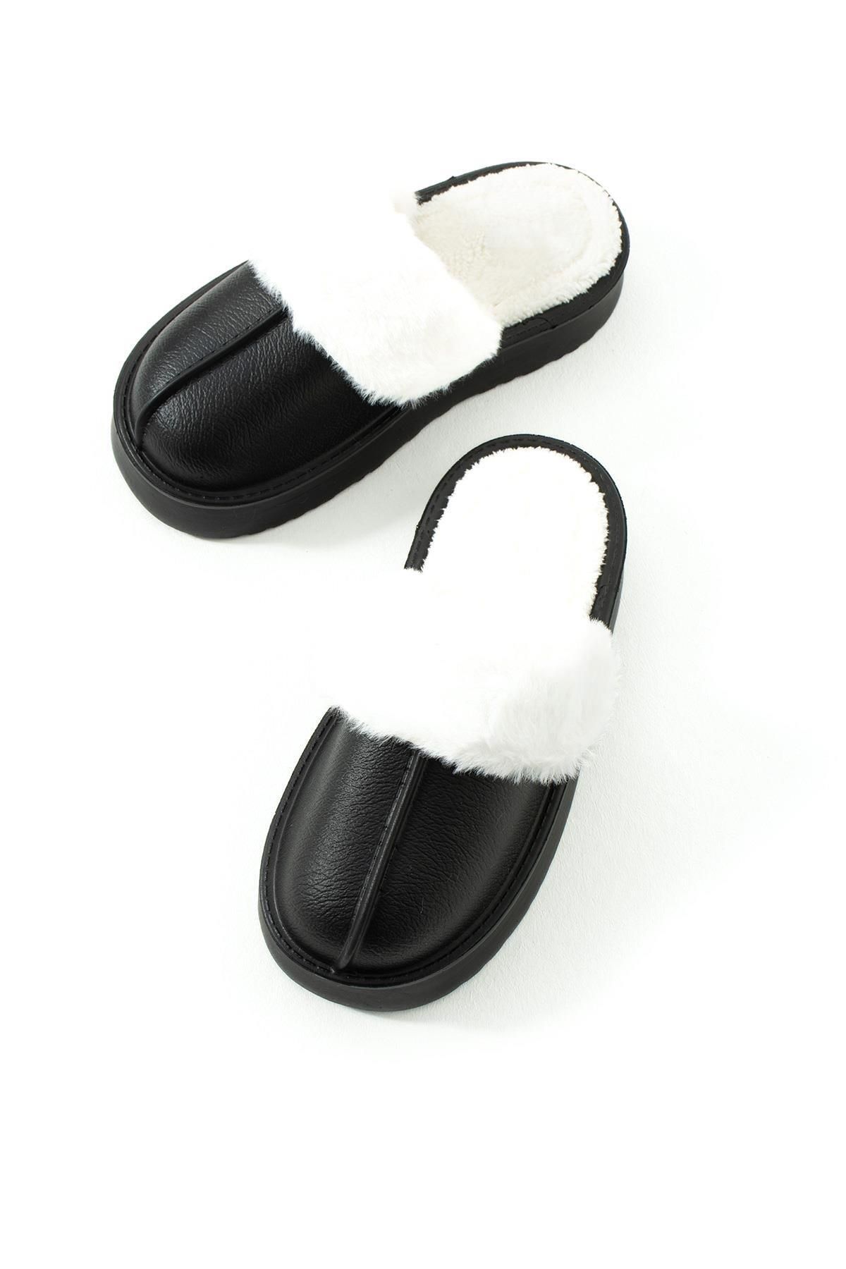 Fox Shoes-T 918264209   Schwarze Plüsch-Damenhausschuhe 6