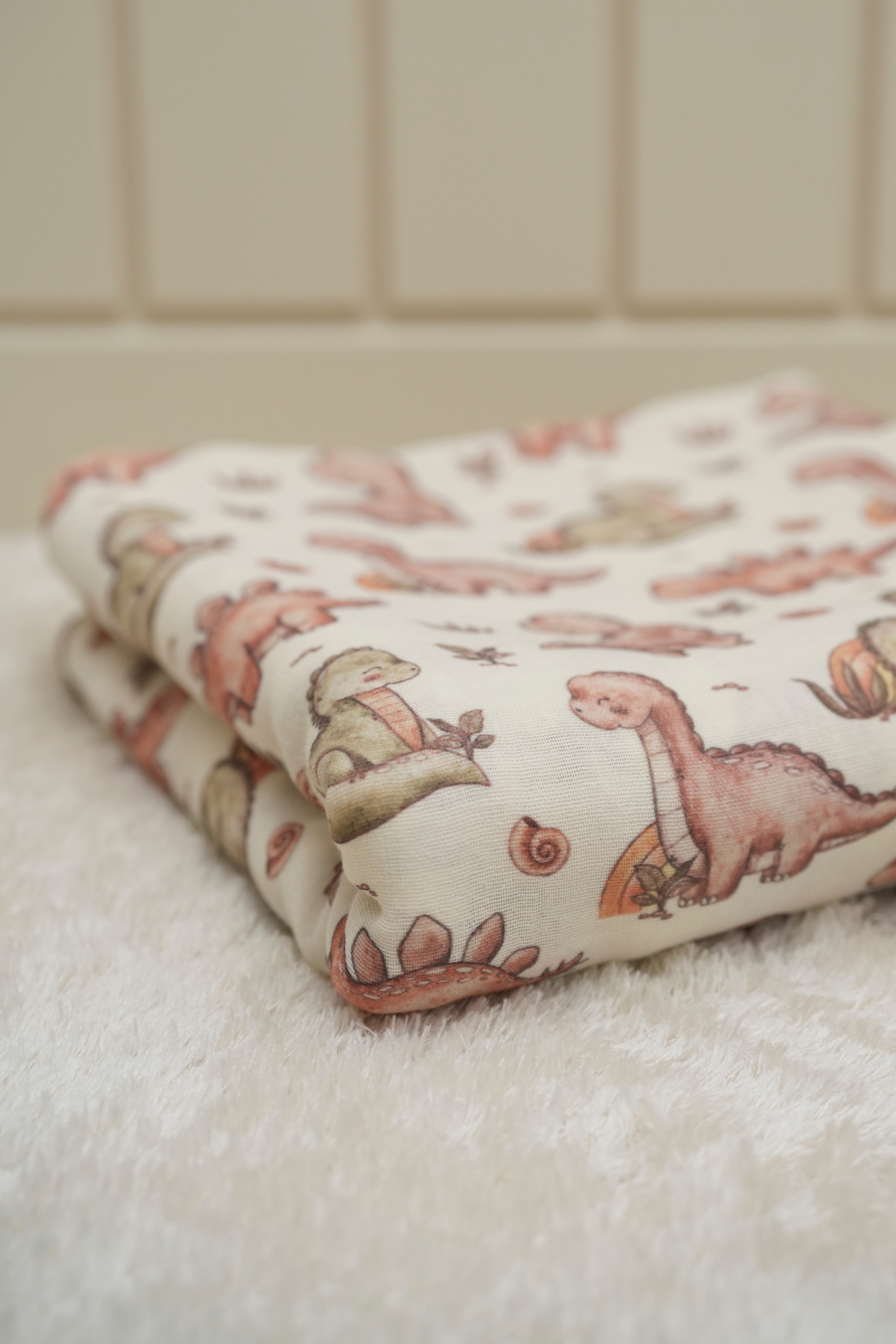 Tuğba Kuğu Baskılı Müslin Kumaş  | Baby Dinosaur fotoğrafı 3 (önizleme)