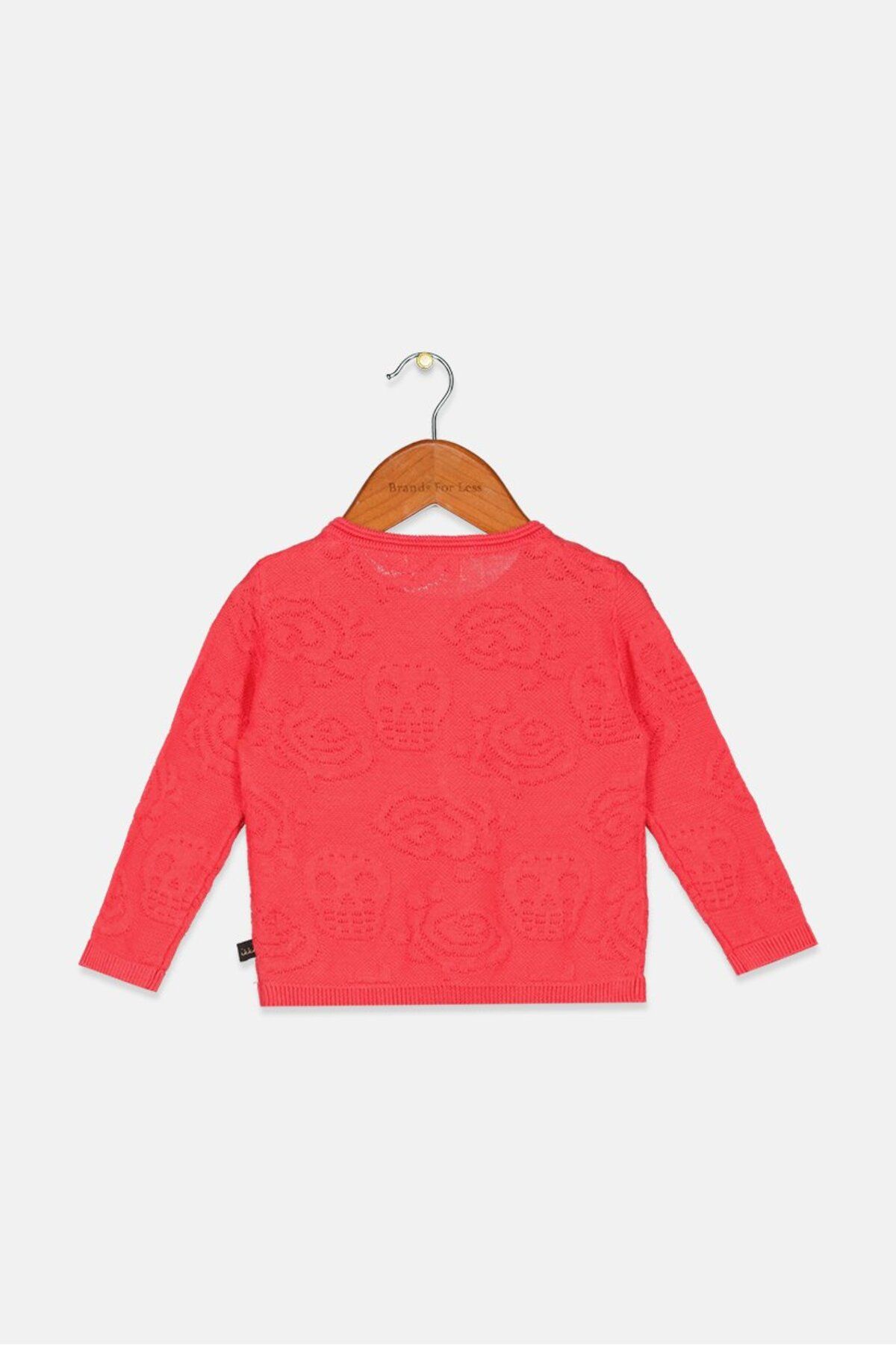 IKKS-Toddlers Boy Full Buttoned Knit Cardigan, Red 2