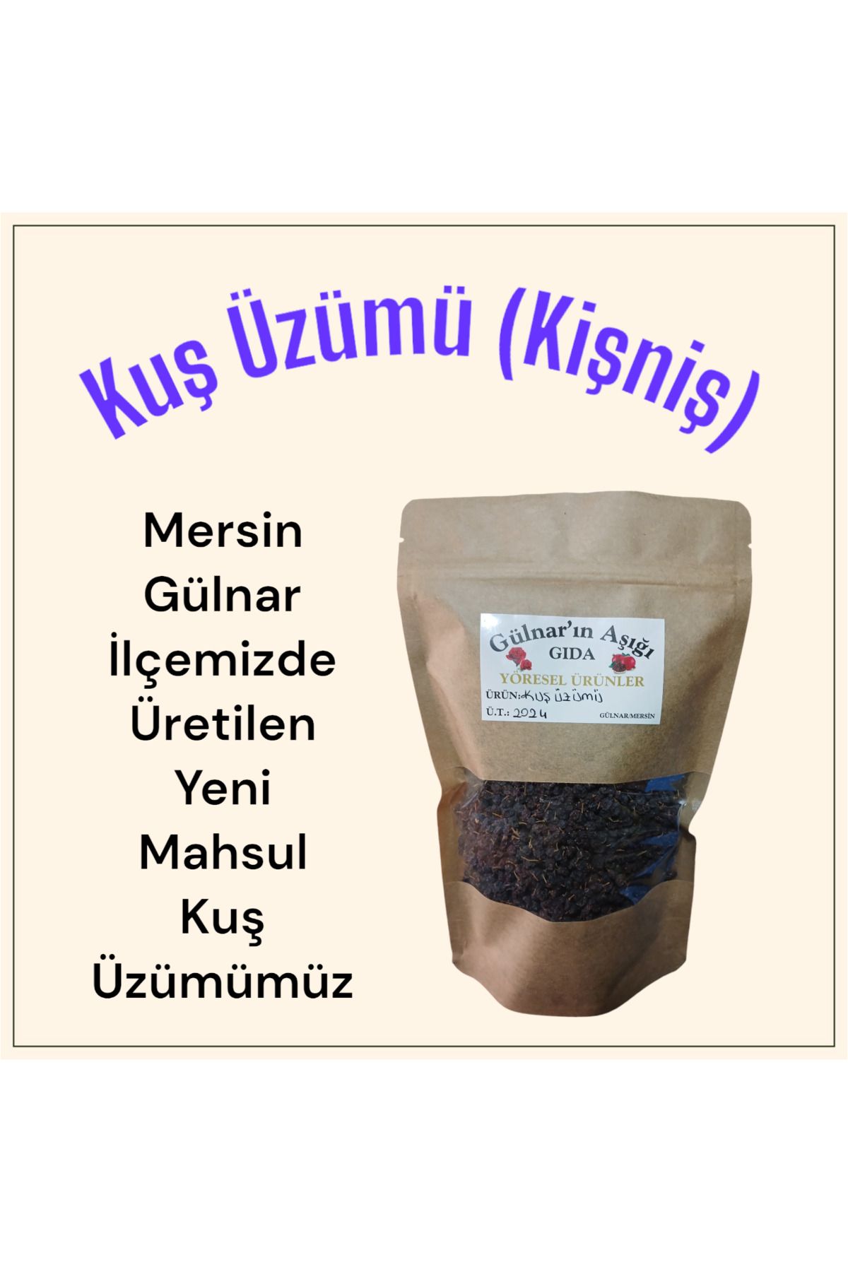 Gülnarın Aşığı Gıda Kus Üzümü 500 gr