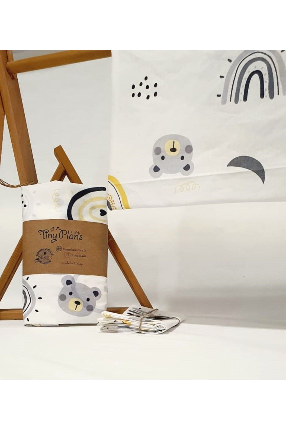 tiny plans-Elastic Baby Bed Sheet - Pillowcase Set 80X170 cm 2