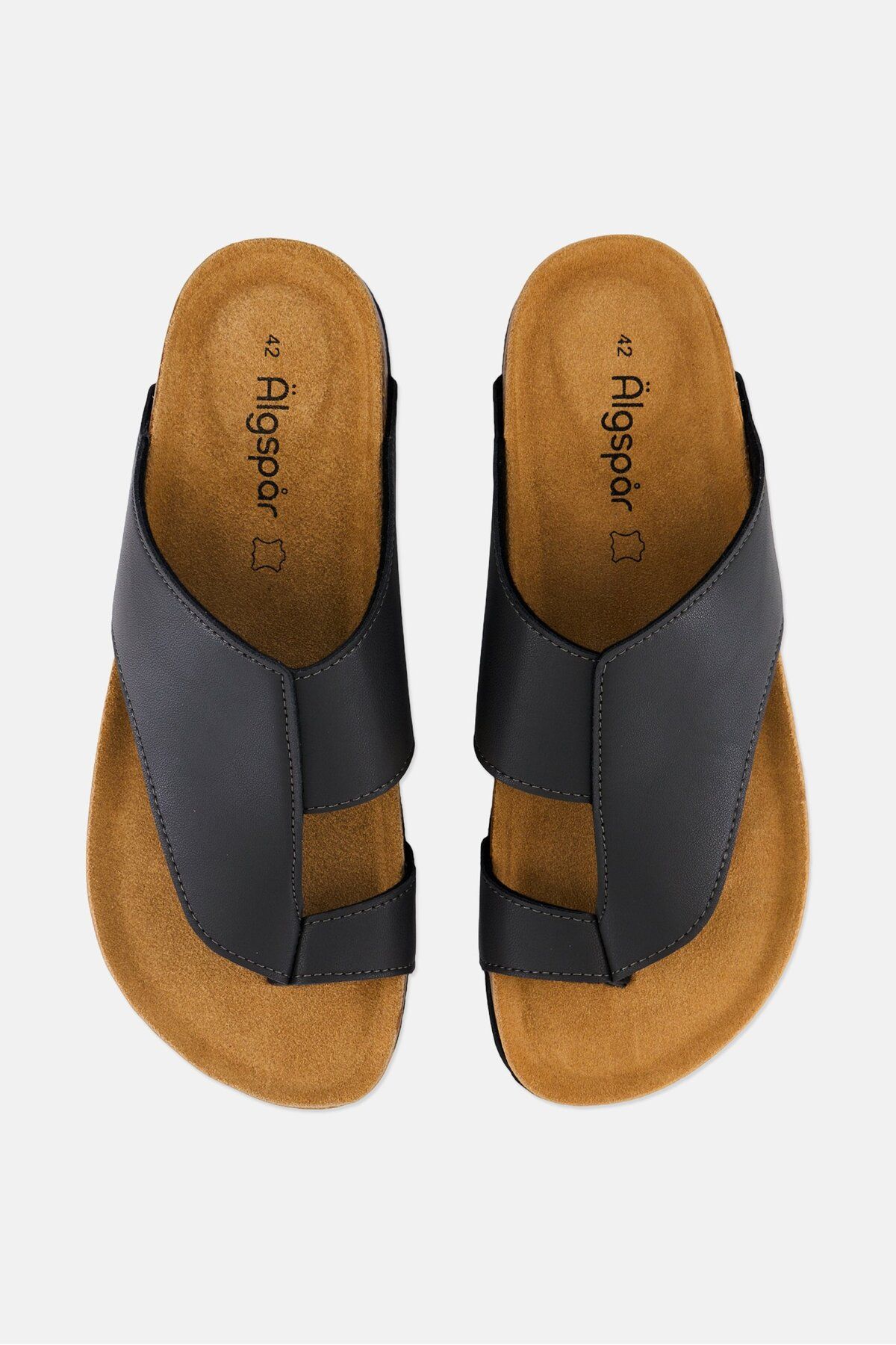 Algspar-Men Slip On Sandals, Dark Grey 4
