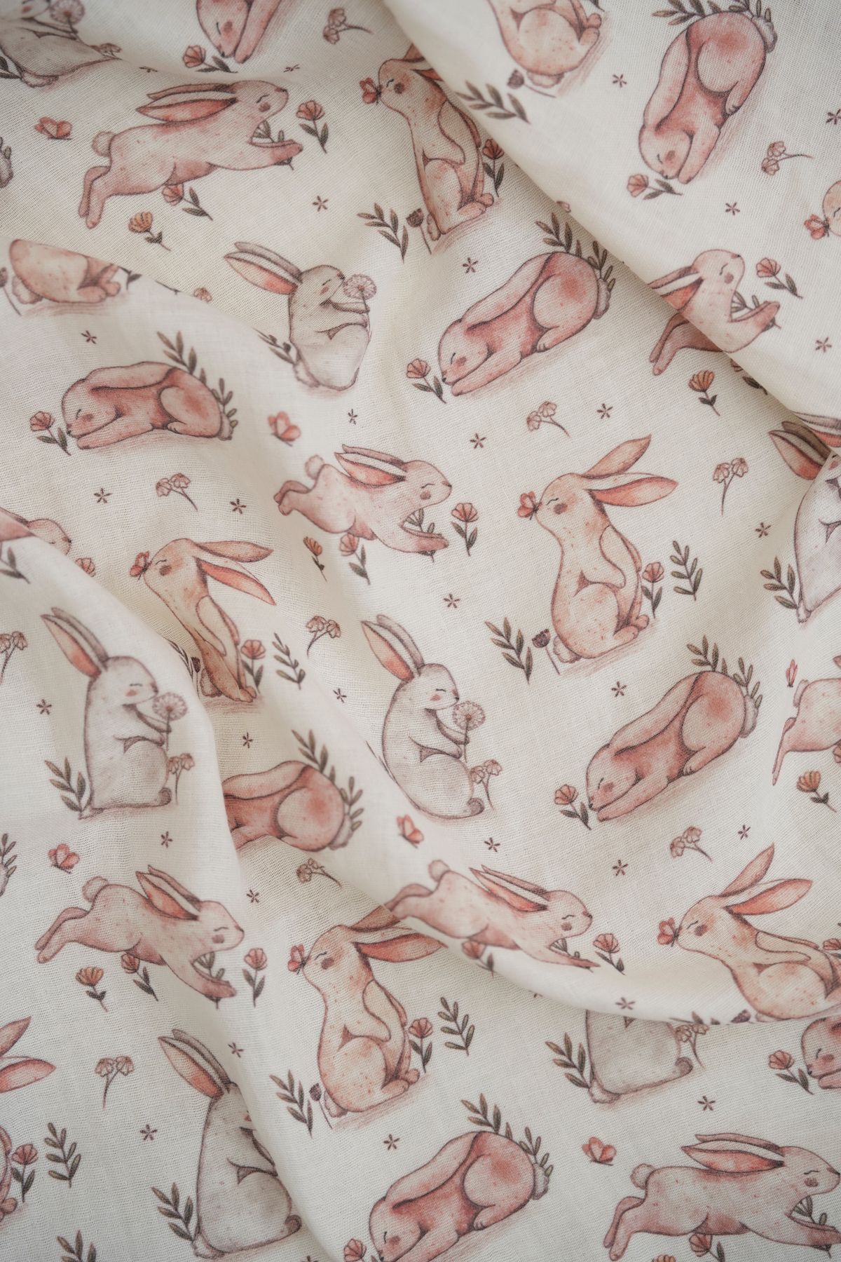 Tuğba Kuğu-Spring Rabbit Printed Muslin Fabric 5