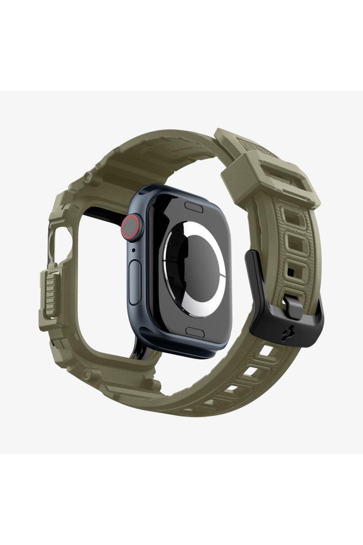 Spigen-ساعة Apple مقاس 46 ملم - سلسلة 10 Rugged Armor Pro مع حافظة وحزام 4