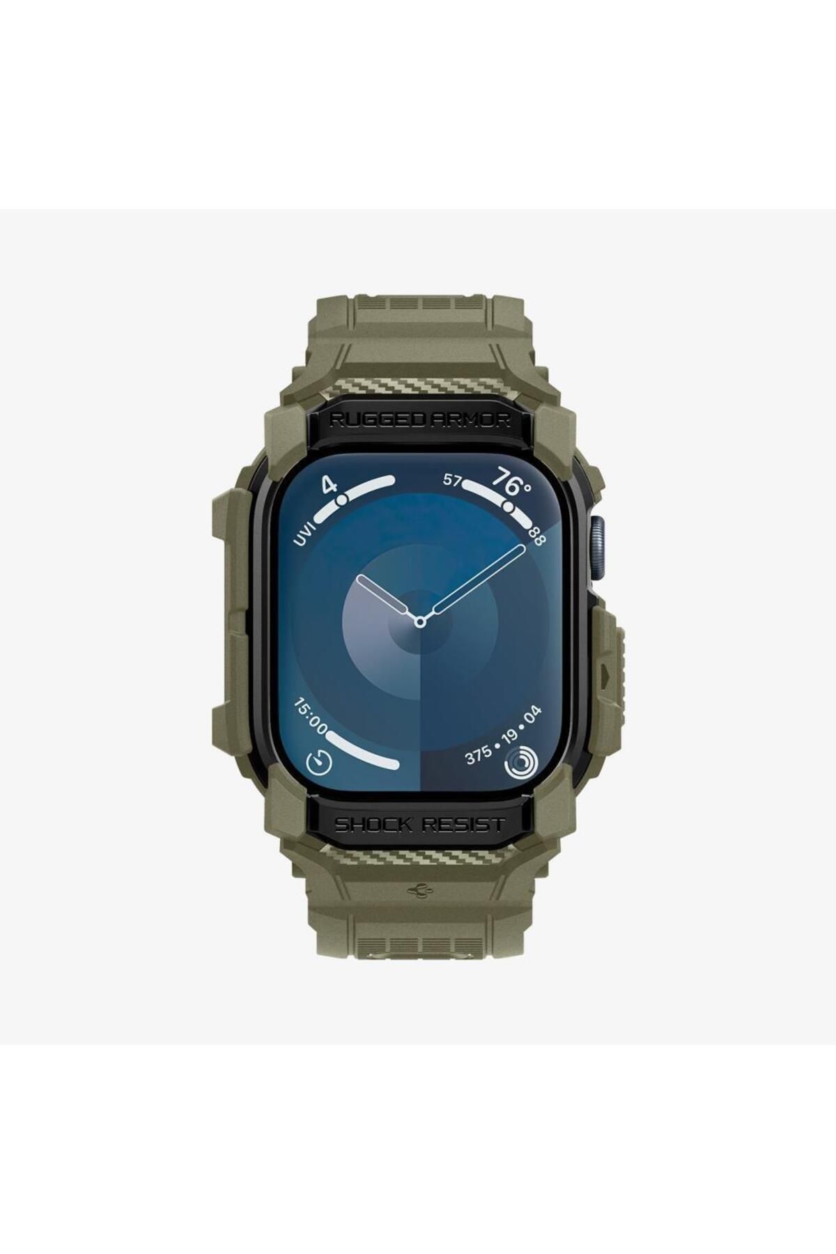 Spigen-ساعة Apple مقاس 46 ملم - سلسلة 10 Rugged Armor Pro مع حافظة وحزام 8