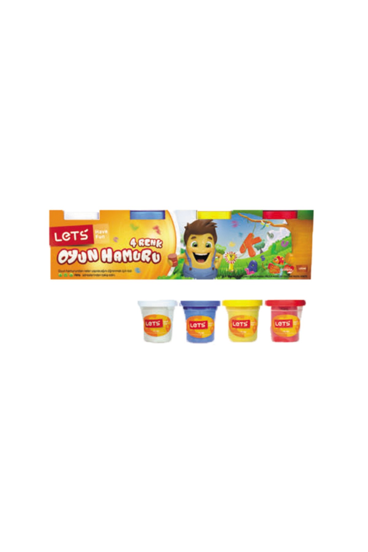 Lets Oyun Hamuru 224 gr 4 Lü Ana Renk L8240