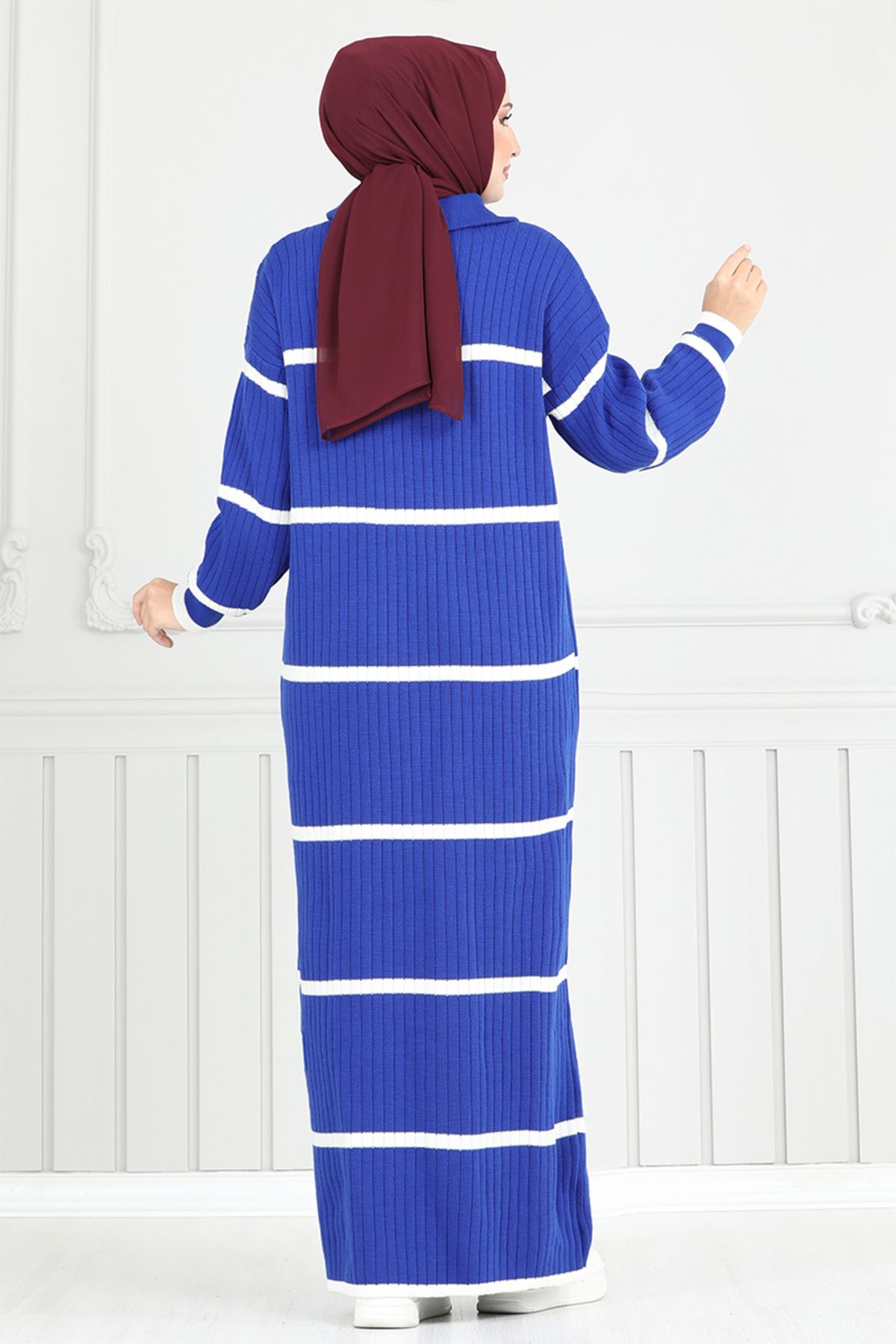 ModaMerve-Half Zipper Knitwear Dress 6013Kln1035-M Saks 4