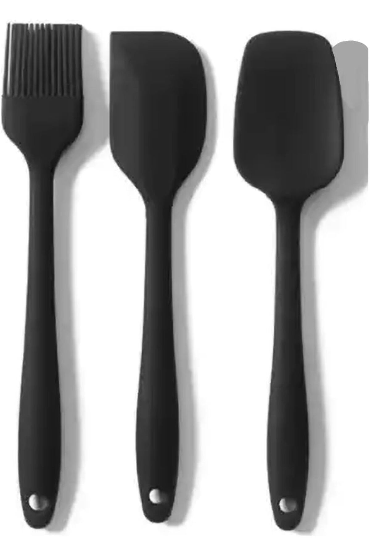 STOREMAX ysstorex Siyah Silikon Mutfak Aletleri Seti, 2 Spatula ve 1 Fırça, 3 Parça StarColxlection 655141