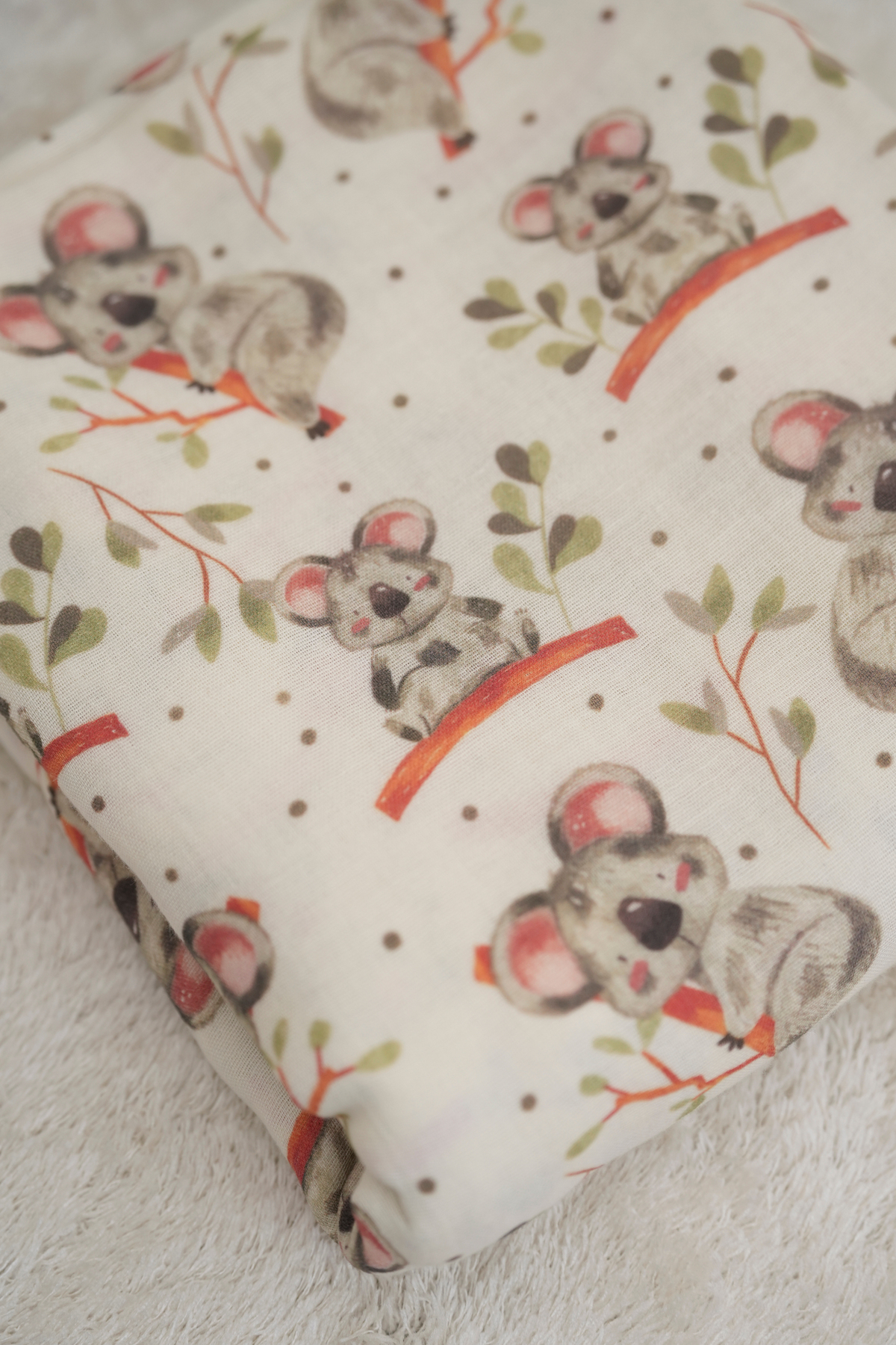 Tuğba Kuğu Baskılı Müslin Kumaş  | Baby Koala fotoğrafı 3 (önizleme)