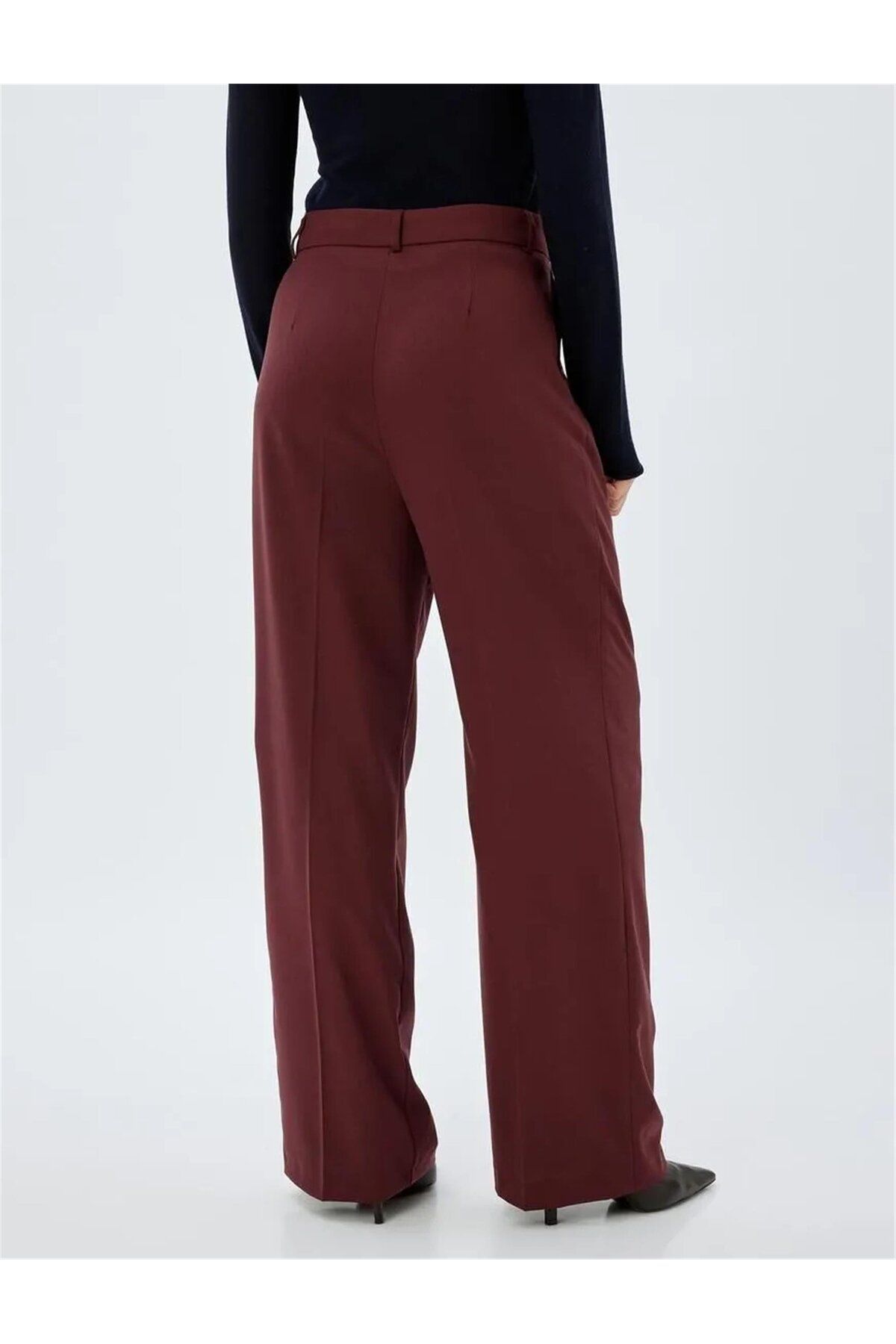 Koton-5wak40154pw 464 Pantaloni țesuți de damă roșu Claret 4