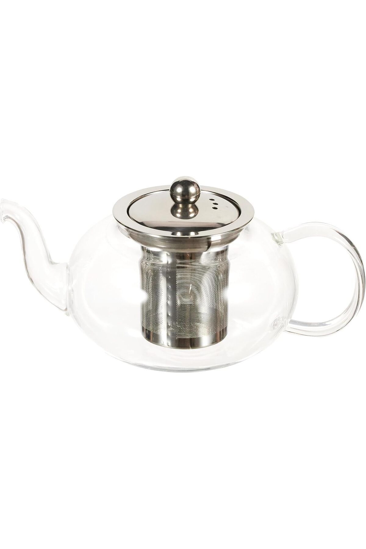 STOREMAX buymxx Cam Bitki Çayı Demliği 600 ml - Çelik Süzgeçli Demlik desiny 1082424