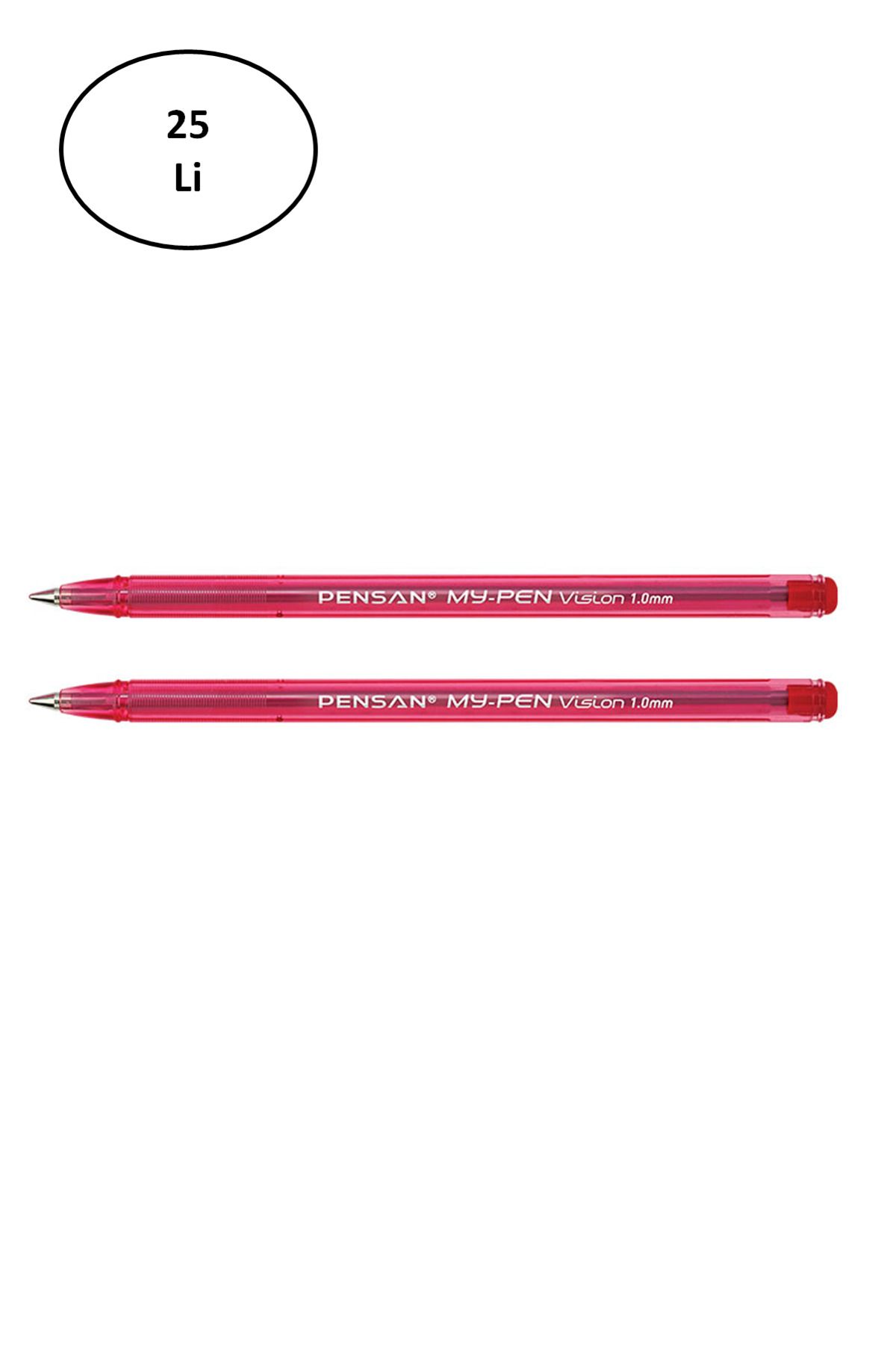 Pensan-Pe02210tkkı My-pen Ballpoint Pen, Red, 25 Pieces 2