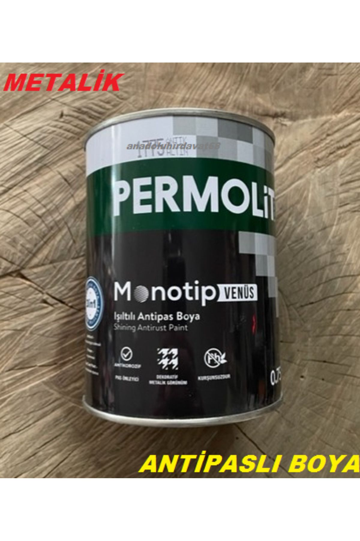 Permolit PERMO METALİK GÜMÜŞ RENK ÇELİK KAPI BOYASI METAL FERFORJE BOYASI 1KG