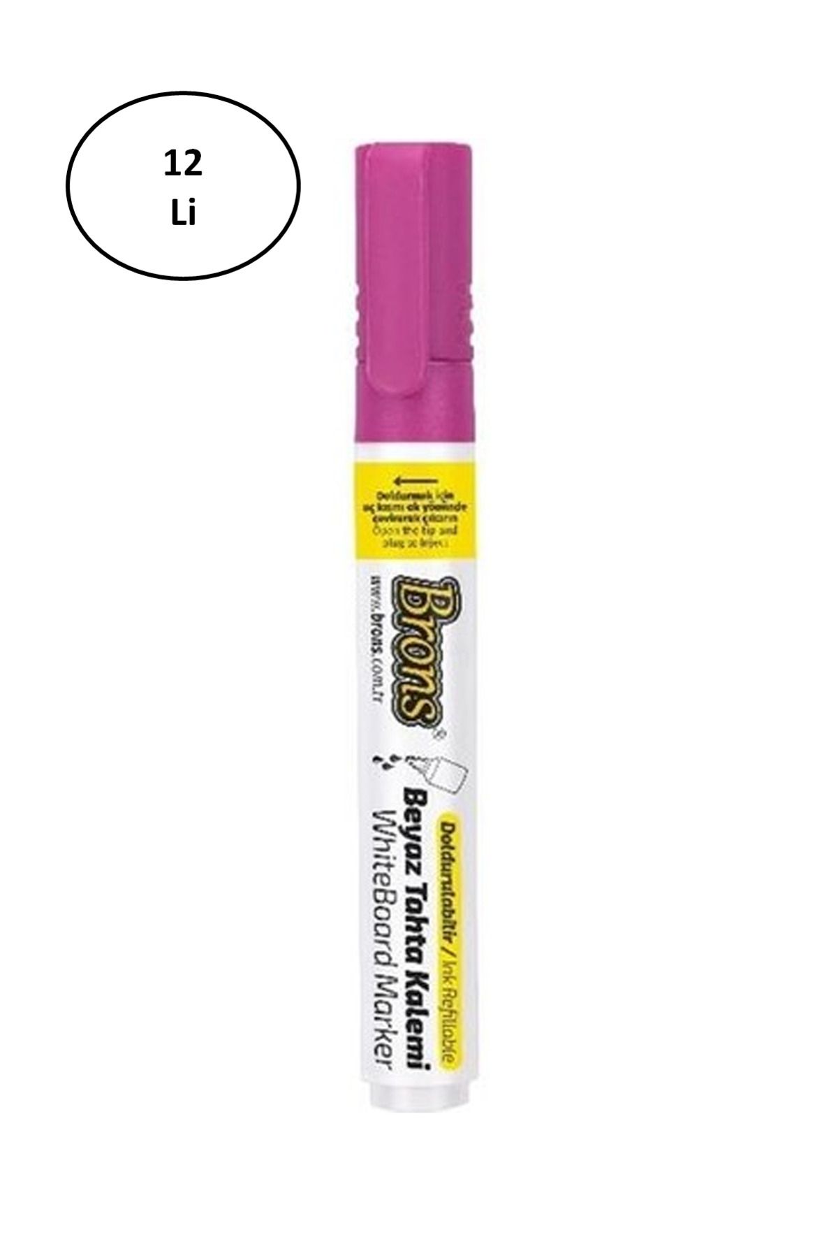 Brons-Pink Refillable Board Pen - BR-964 12 Pack 1