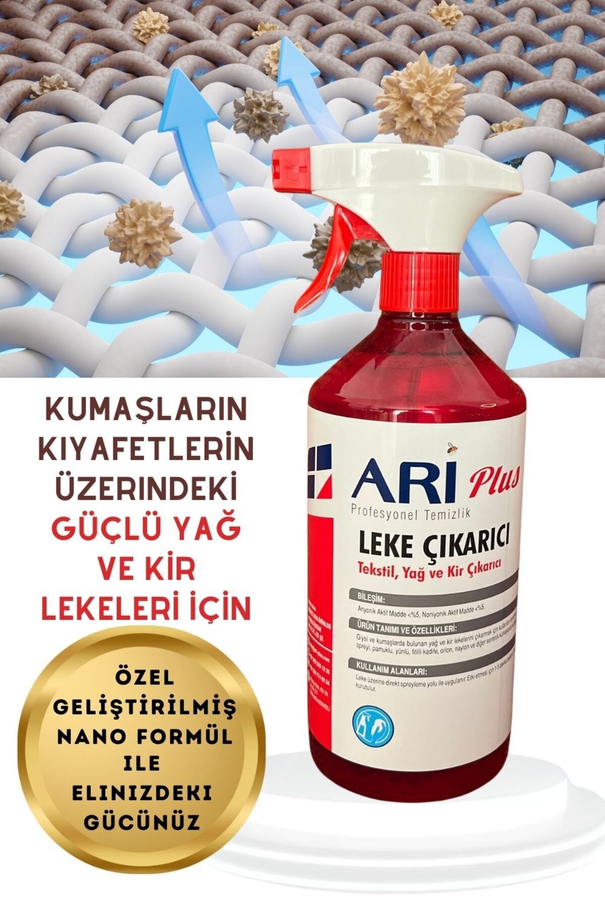 ARIPLUS Arı Plus Sıvı Tekstil Yağ ve Kir Leke Çıkarıcı Hacim 750 ml