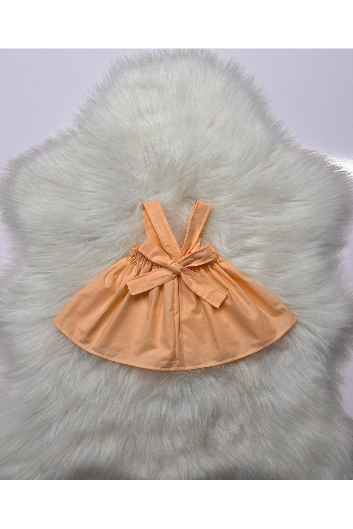 Moda Lina Baby Kız Çocuk Düz Renkli Askılı Elbise fotoğrafı 3 (önizleme)
